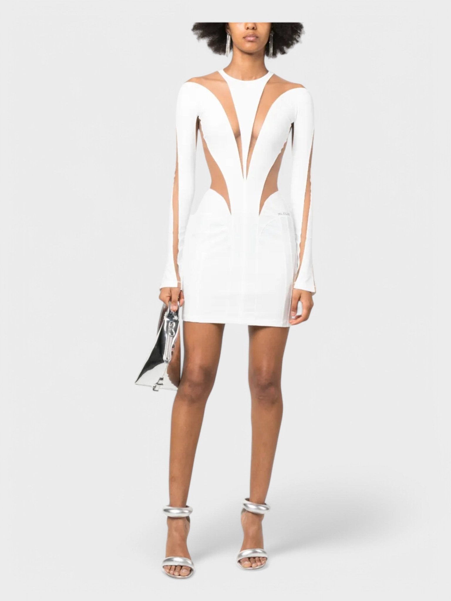 Mugler Illusion Dress Ivory Nude 01 - Supplied FashionMugler