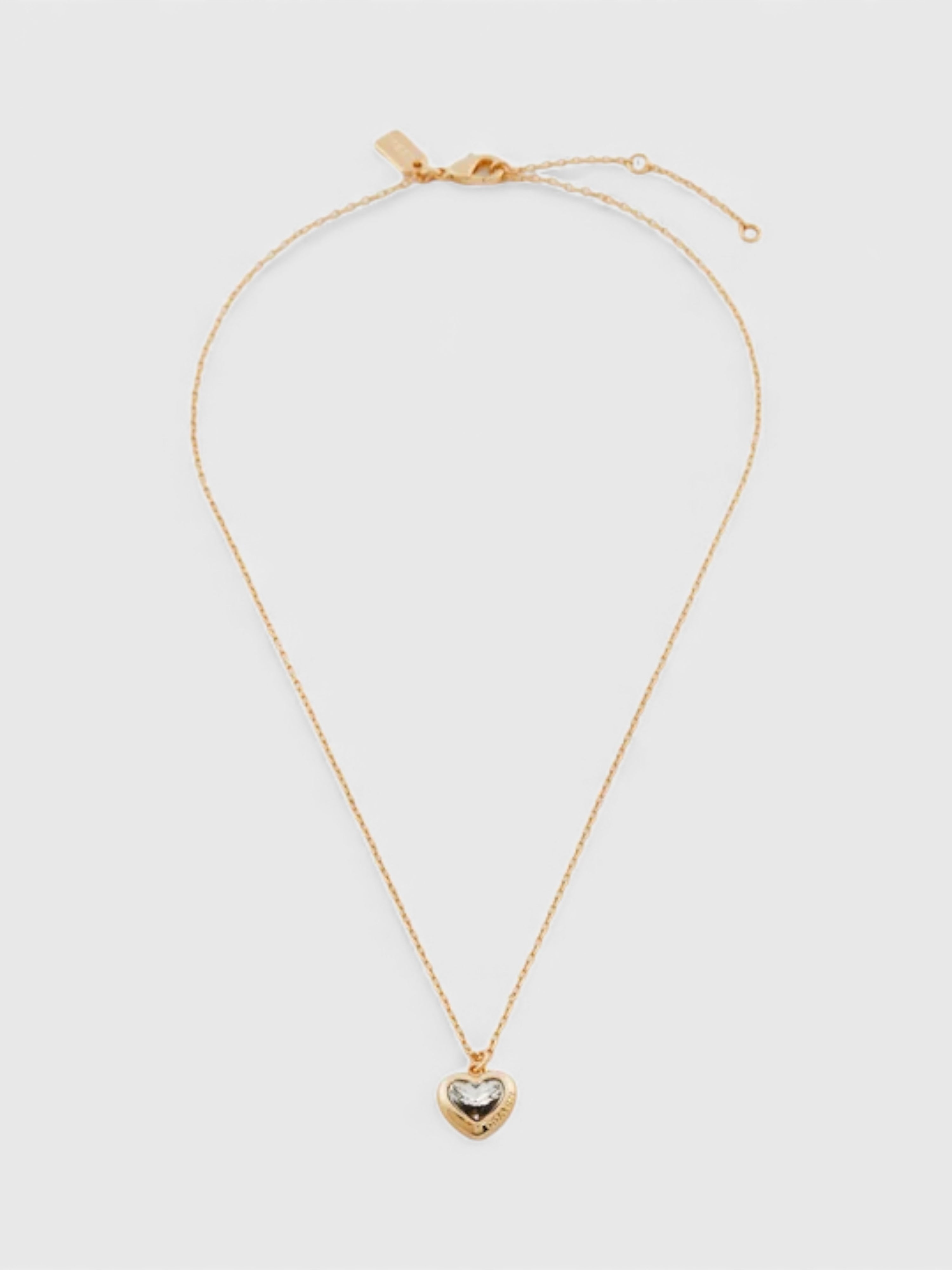 Coach Gold Tone Embellished Heart Necklace