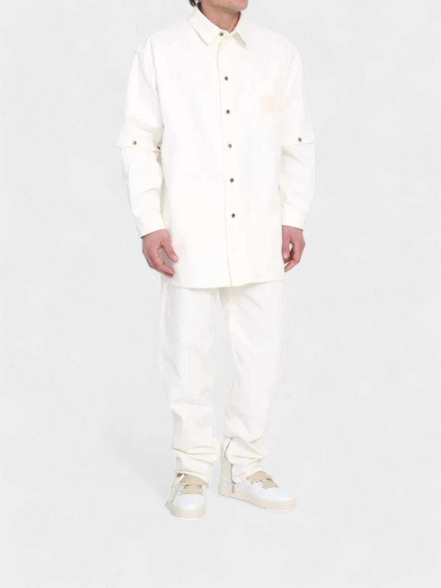 Off - White 90's Logo Denim Button Overshirt White - Supplied FashionOff - White