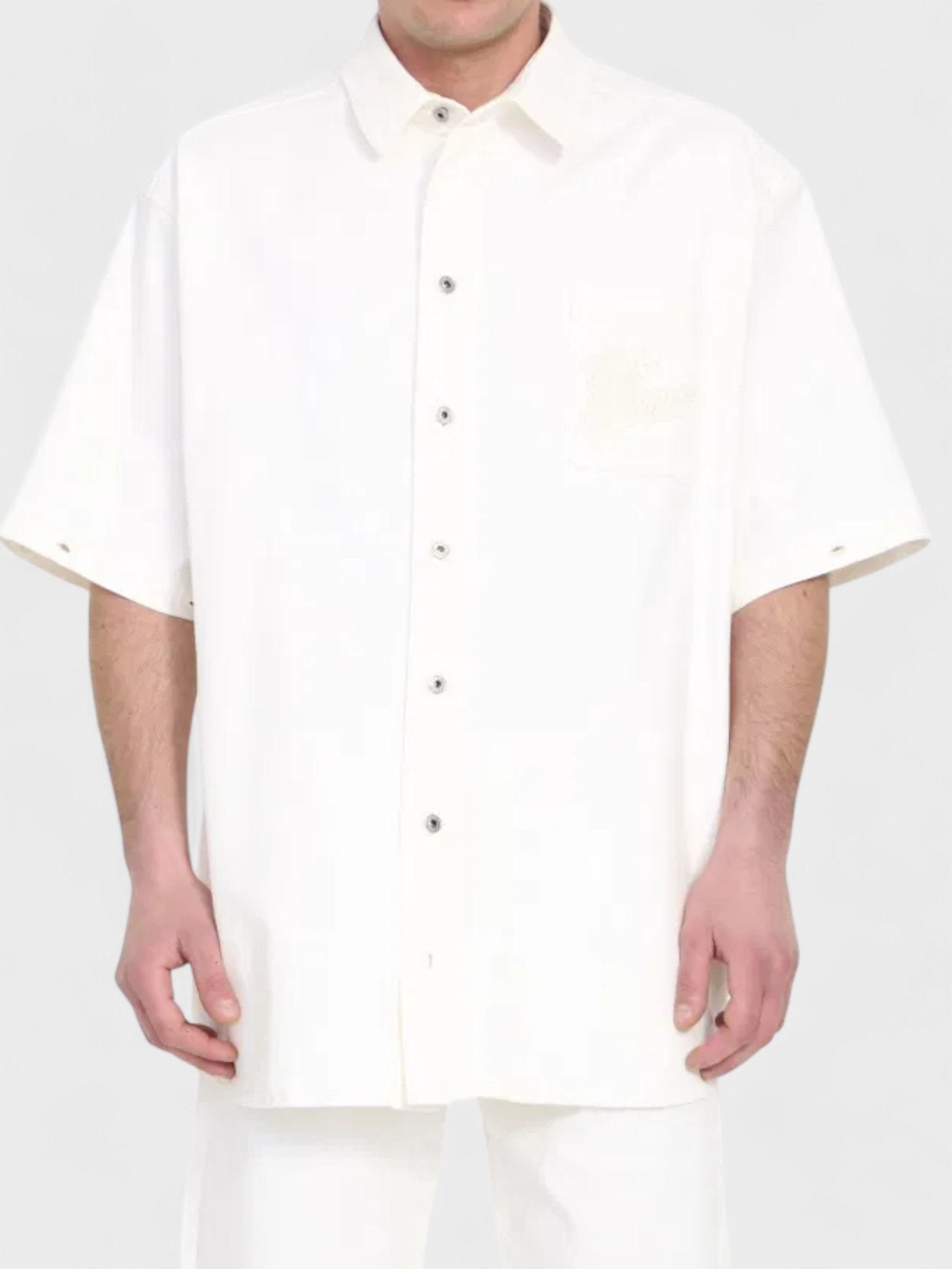 Off - White 90's Logo Denim Button Overshirt White - Supplied FashionOff - White