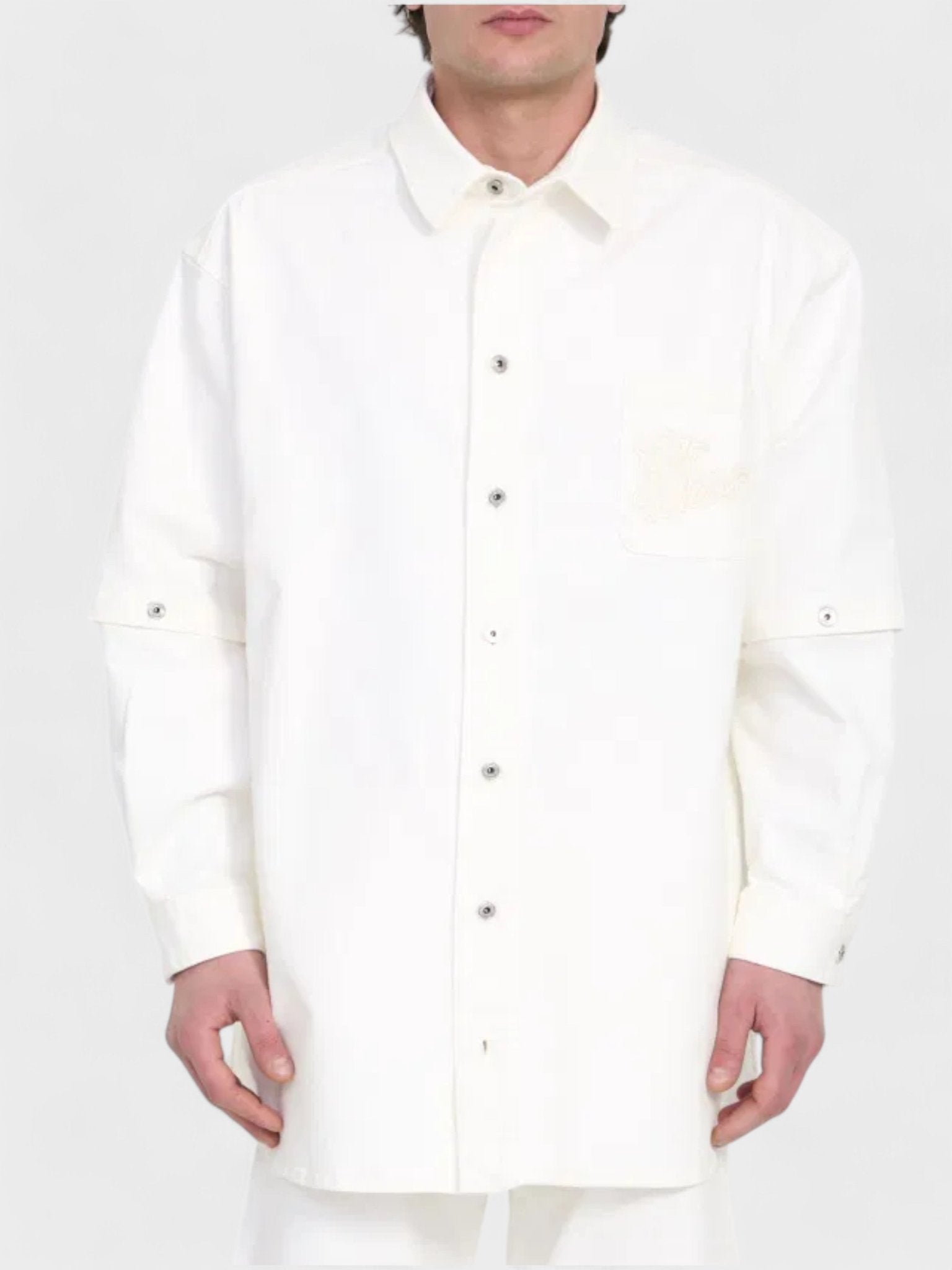 Off - White 90's Logo Denim Button Overshirt White - Supplied FashionOff - White
