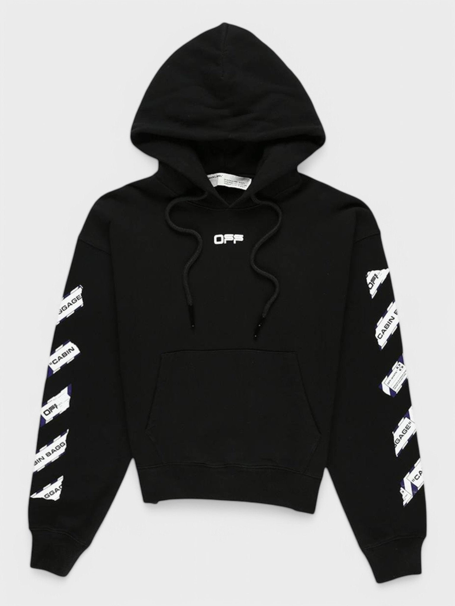 Off - White Airport Tape Arrows Diag Over Hoodie Black/Multicolor - Supplied FashionOFF WHITE