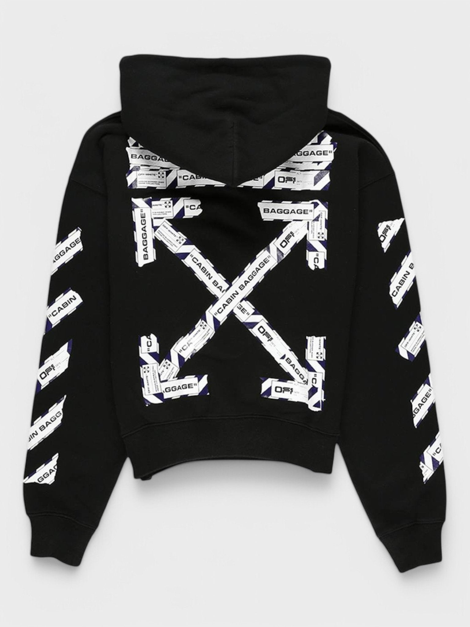 Off - White Airport Tape Arrows Diag Over Hoodie Black/Multicolor - Supplied FashionOFF WHITE