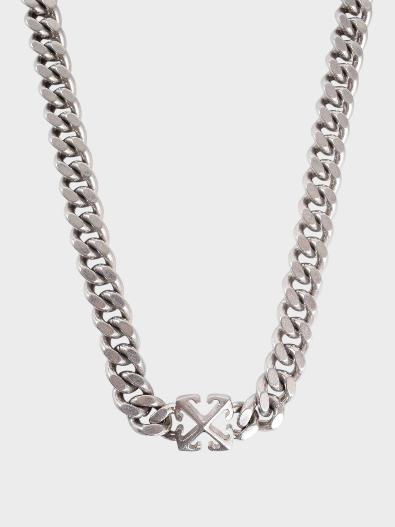 Off - White Arrow Chunky Silver Tone Necklace - Supplied FashionOff White