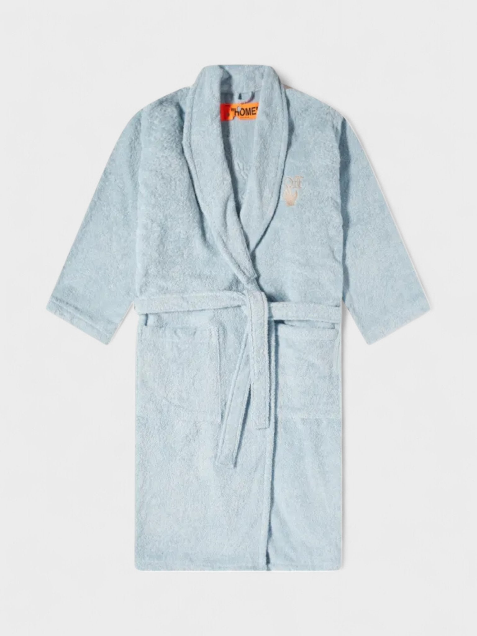Off - White Arrow Leaves Logo Bathrobe Baby Blue - Supplied FashionOff - White