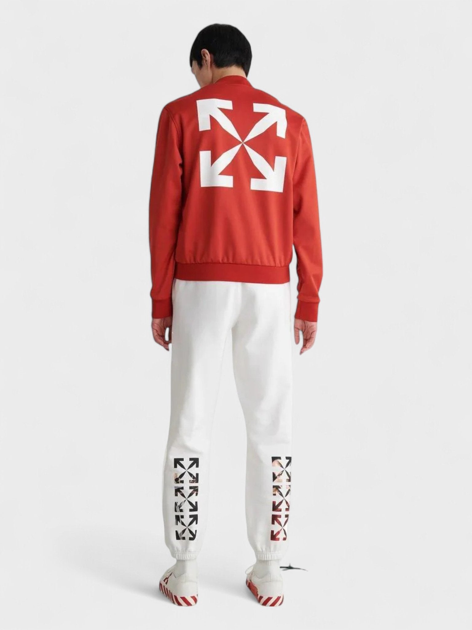 Off - White Arrow Pattern Printing Baseball Collar Jacket - Supplied FashionOff - White
