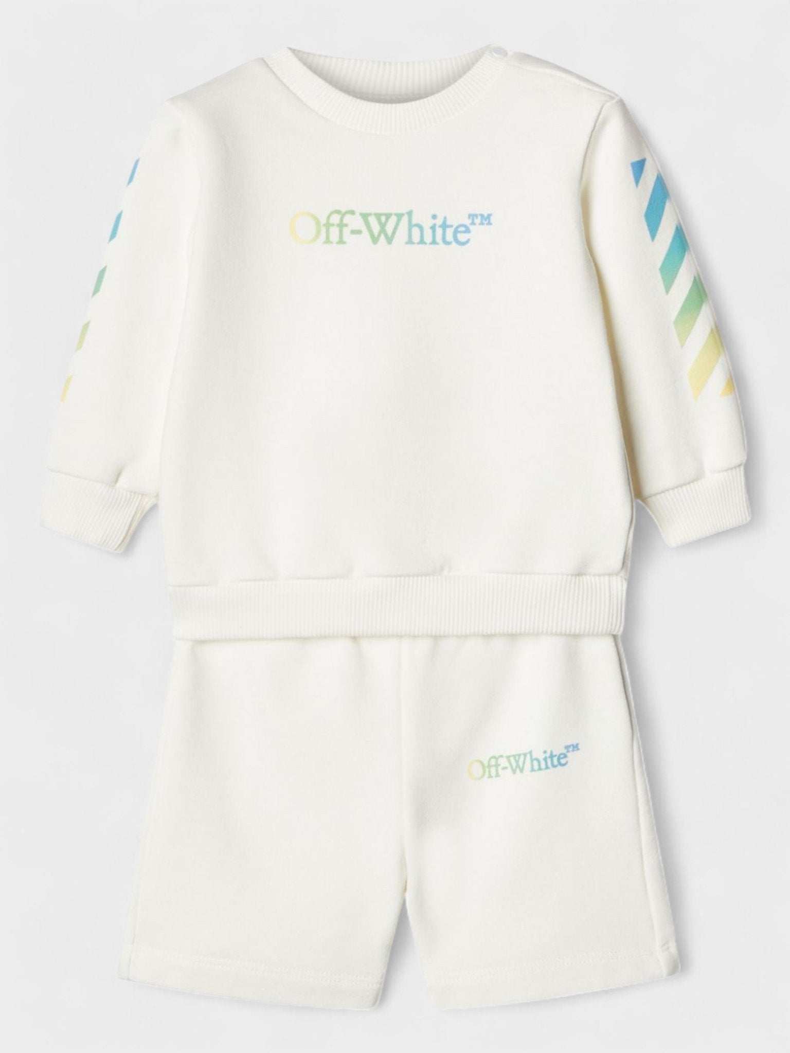 Off - White Arrow Rainbow Sweat Set Kids White 9 - 12YRS - Supplied FashionPalm Angels