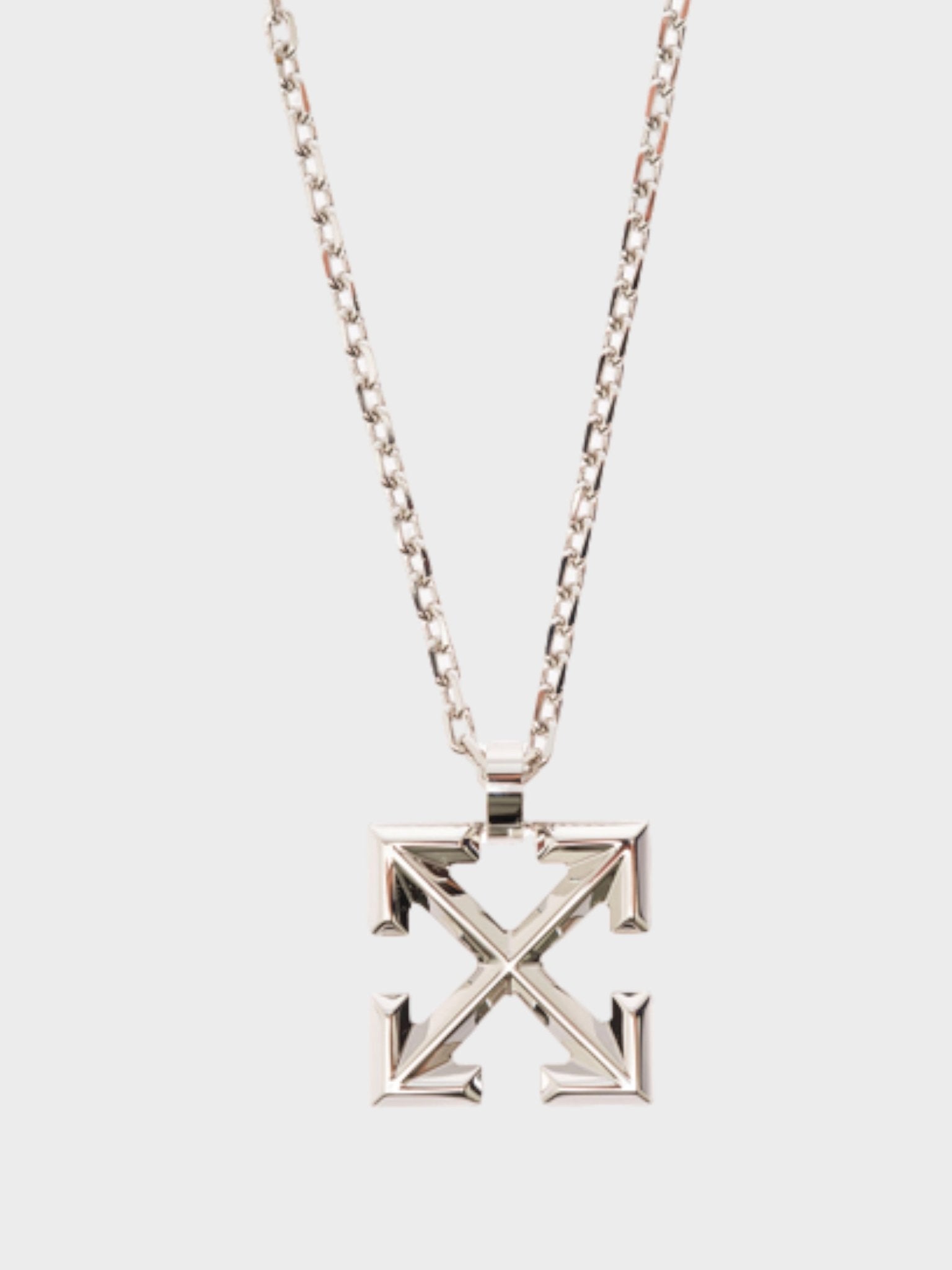 OFF - WHITE ARROW SILVER TONE NECKLACE - Supplied FashionOff - White