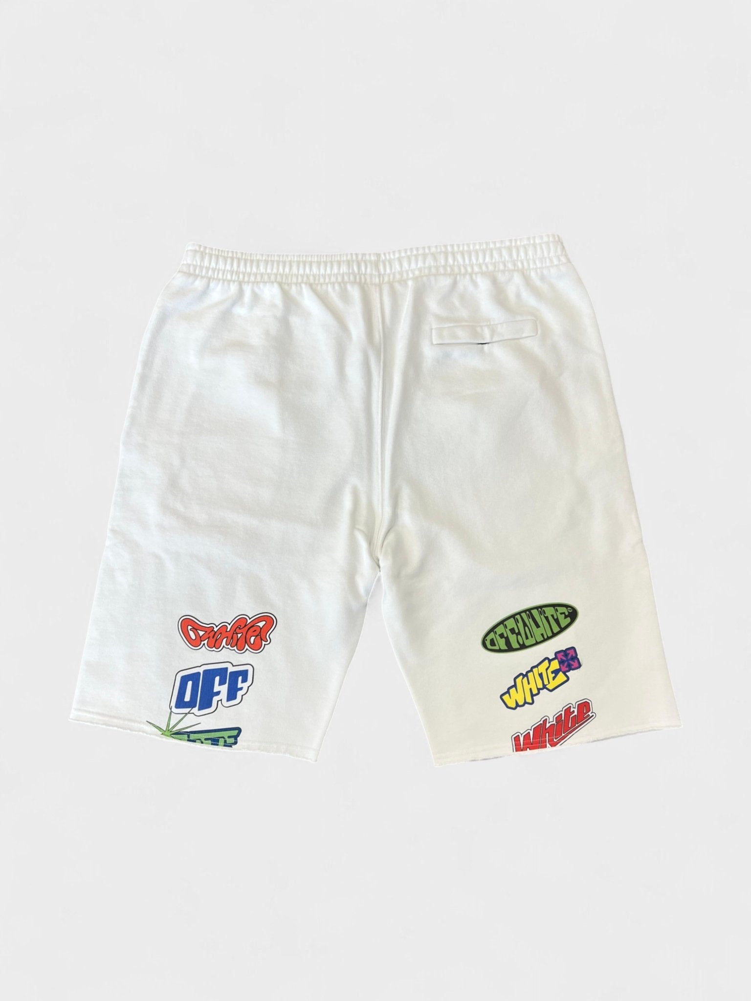 Off - White Arrow Sticker Sweatshorts White - Supplied FashionOff - White
