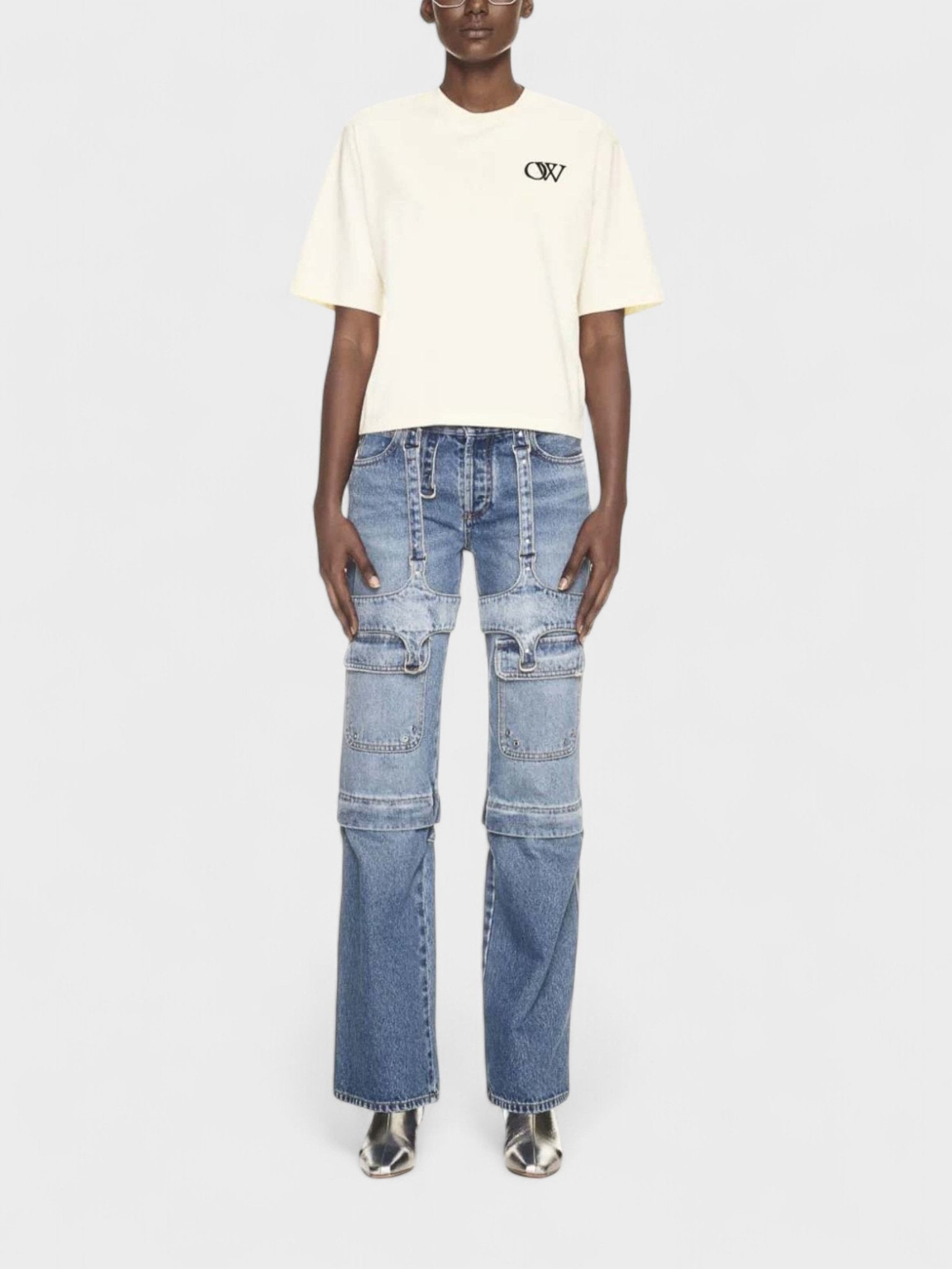 Off - White Basic Tee Beige Black - Supplied FashionOff - White