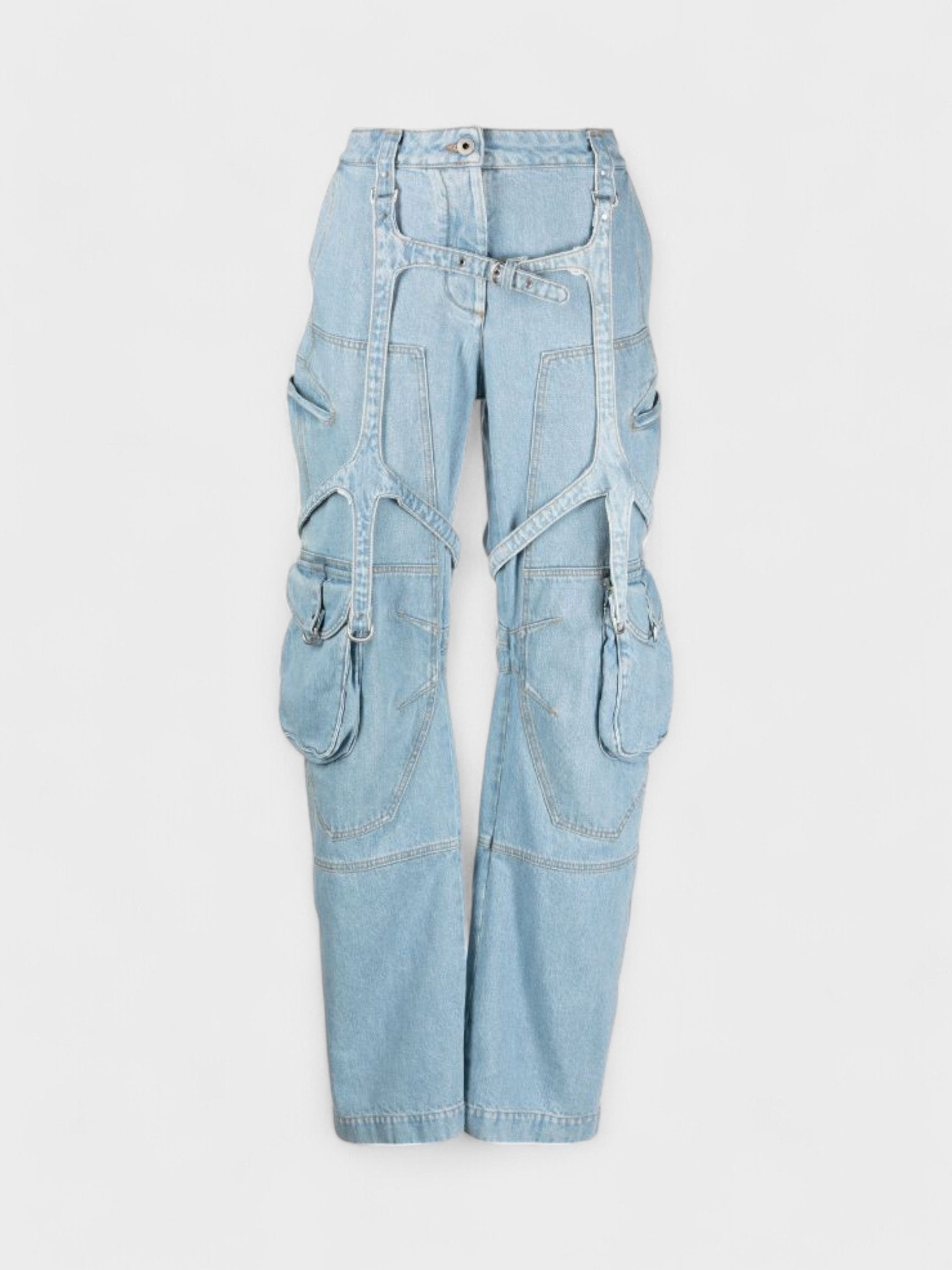 Off - White Bleach Cargo Pocket Over Pant Light Denim - Supplied FashionOff White