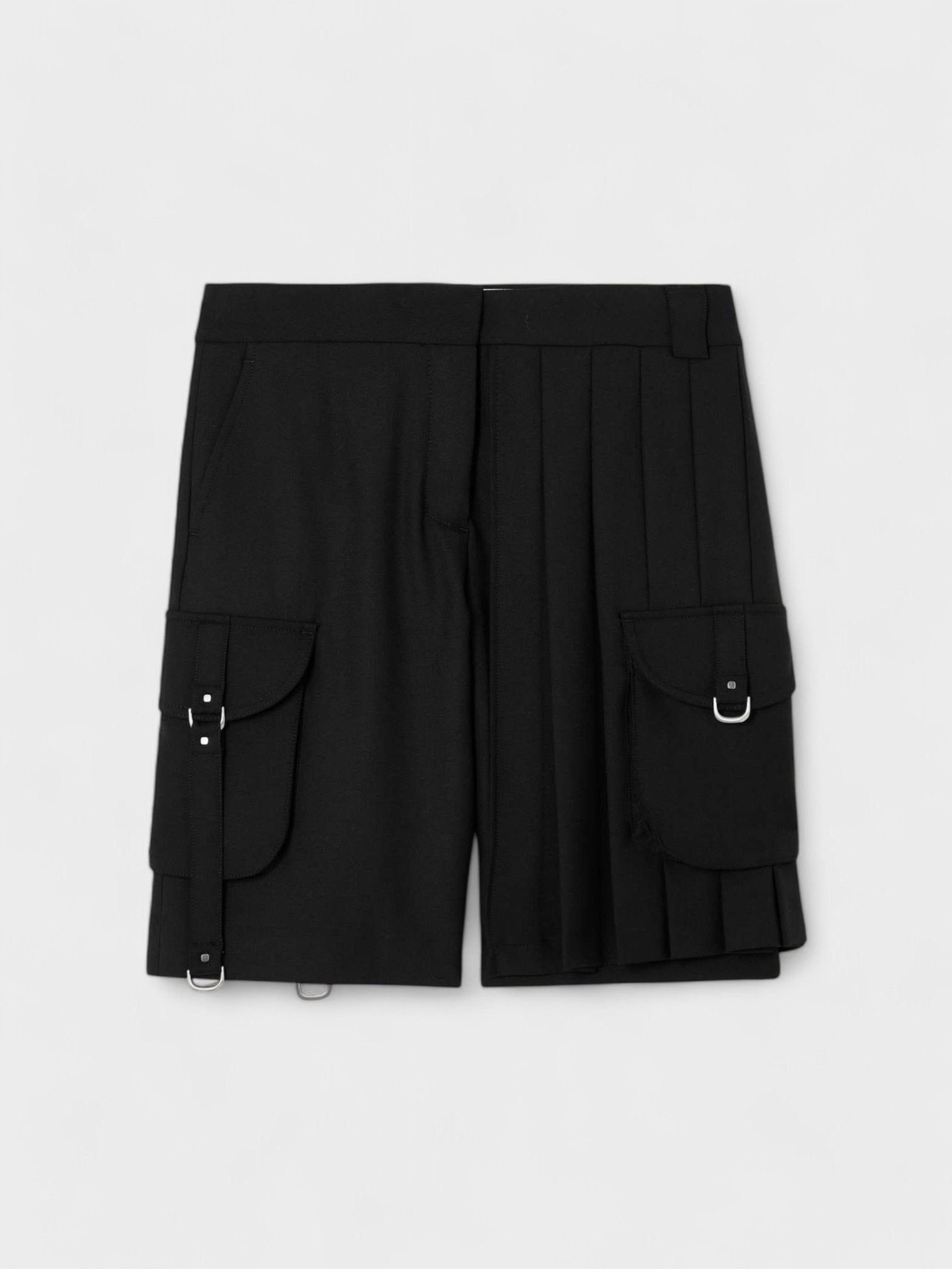 Off - White Blend Cargo Pleated Shorts Black - Supplied FashionOff White