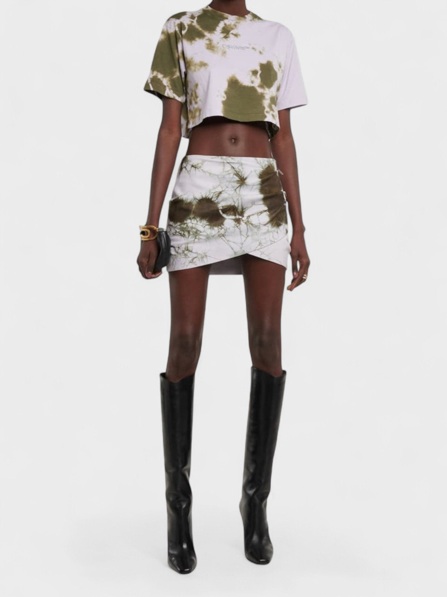 Off - White Bling Tie Dye Crop T-Shirt Lilac - Supplied FashionOff - White