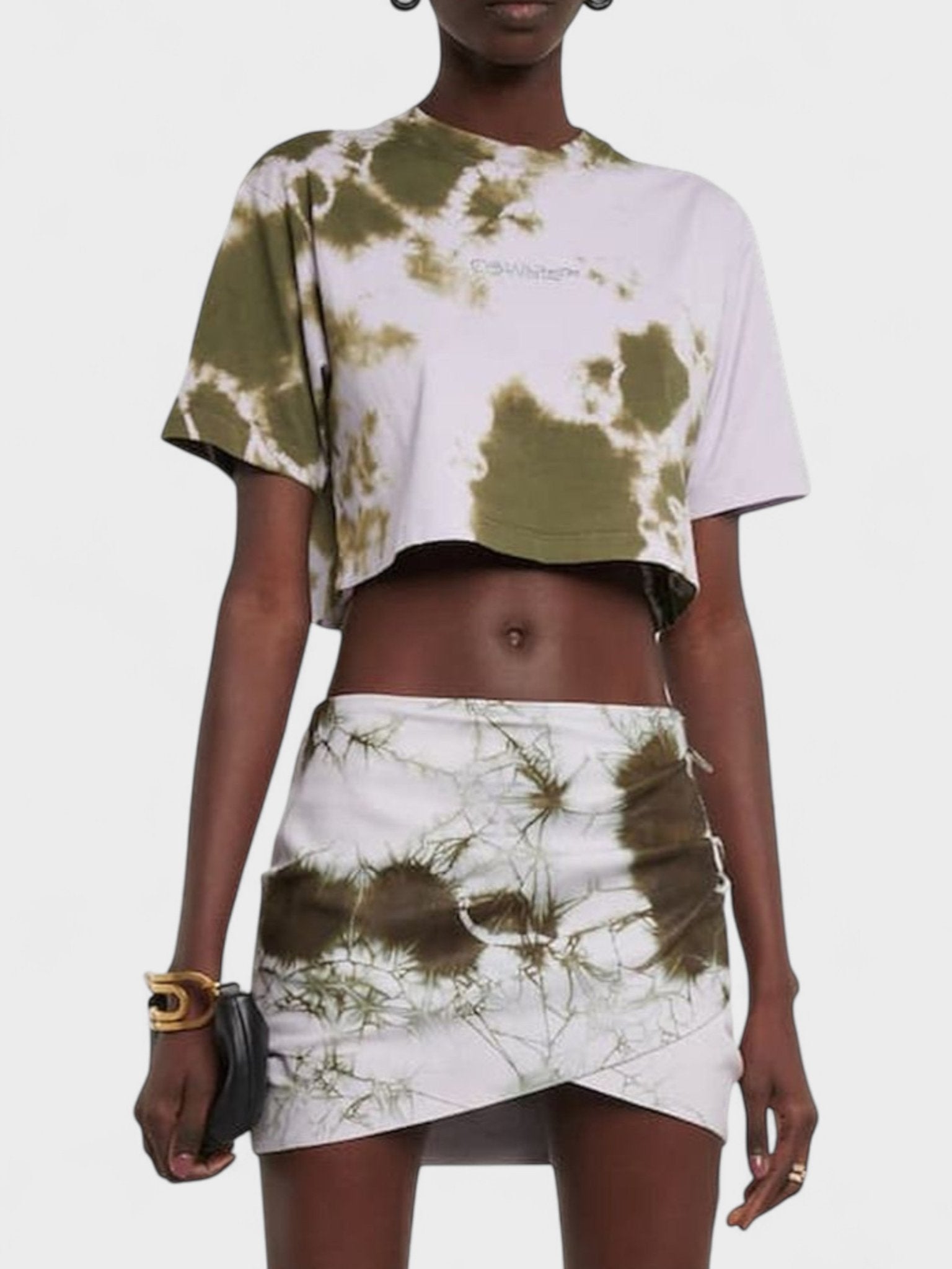 Off - White Bling Tie Dye Crop T-Shirt Lilac - Supplied FashionOff - White