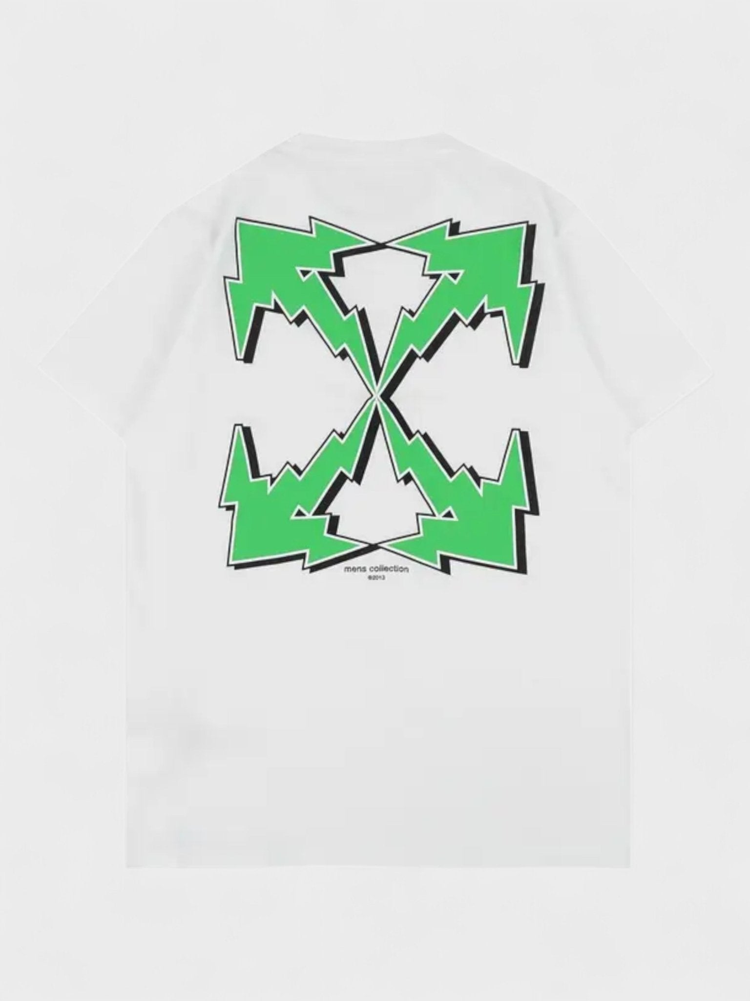 Off - White Bolt Arrow Short Sleeve Slim Tee 'White/Green' - Supplied FashionOff - White