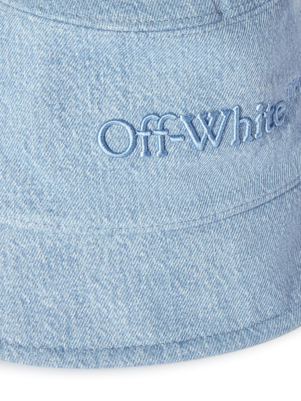 Off - White Bookish Logo Bucket Hat Blue - Supplied FashionOff White