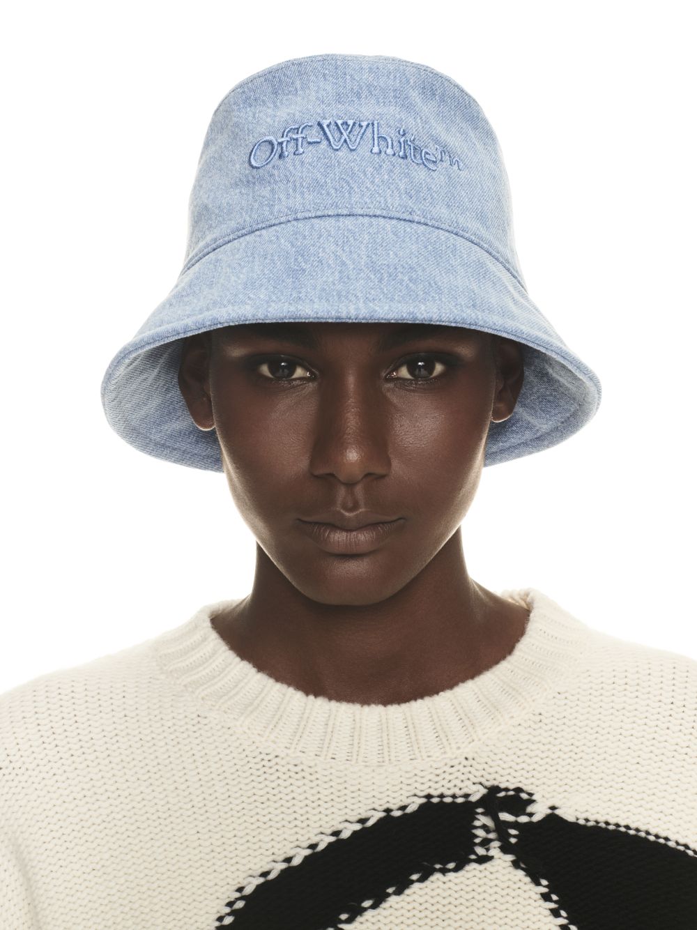 Off - White Bookish Logo Bucket Hat Blue - Supplied FashionOff White