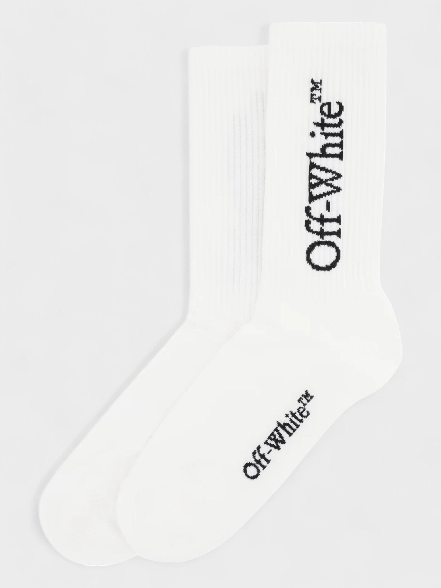 Off - White Bookish Logo Socks White - Supplied FashionOff White