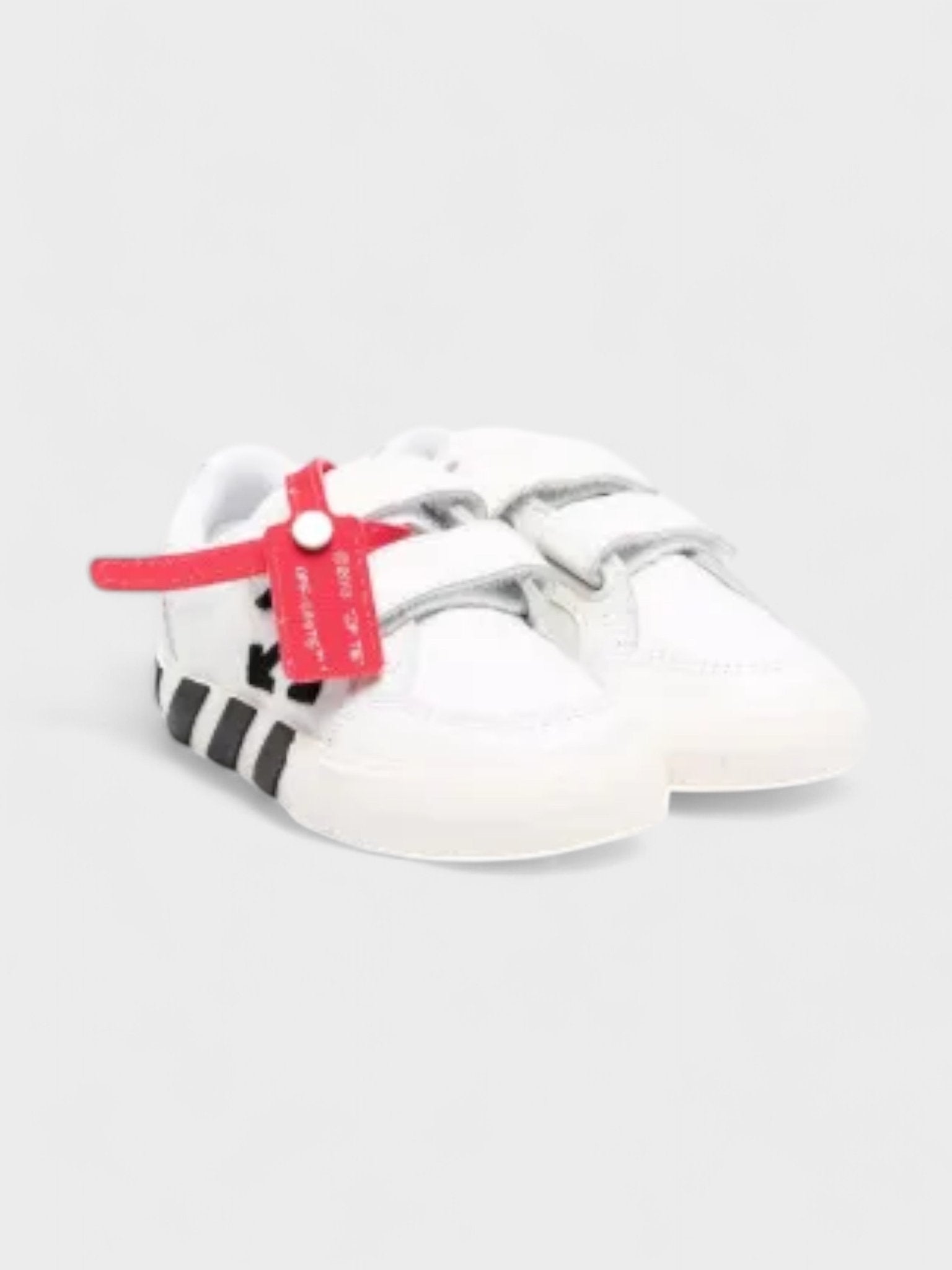 Off - White Boys Low Strap Vulcanized Calf Leather White Black - Supplied FashionOff White