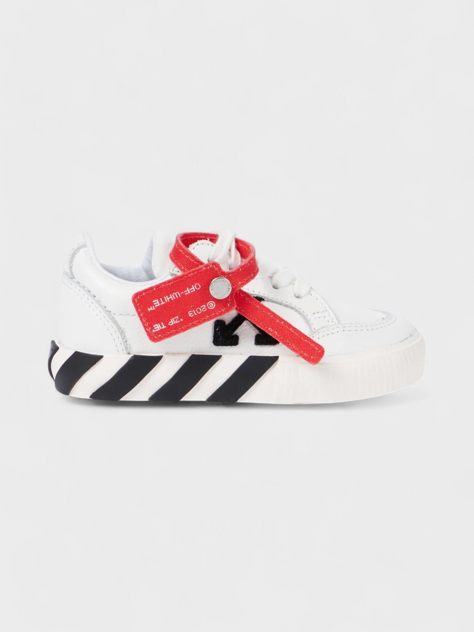 Off - White Boys Low Strap Vulcanized Calf Leather White Black - Supplied FashionOff White