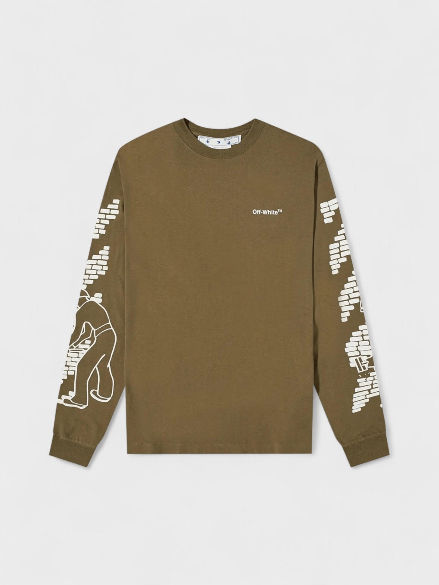 Off - White Bricks Arrow Long Sleeve T Shirt Army Green - Supplied FashionOff - White