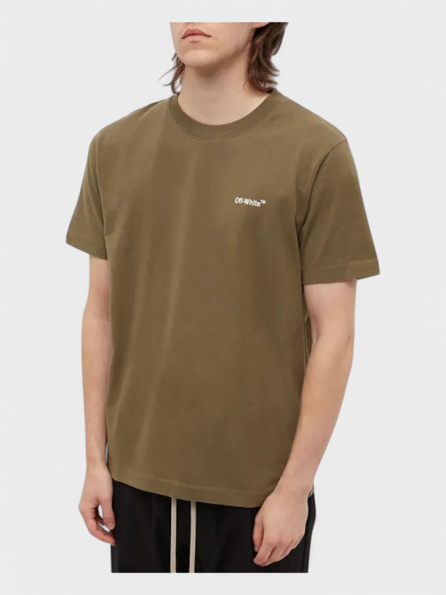 Off - White Bricks Arrow Slim S/S Tee Army Green - Supplied FashionOFF WHITE