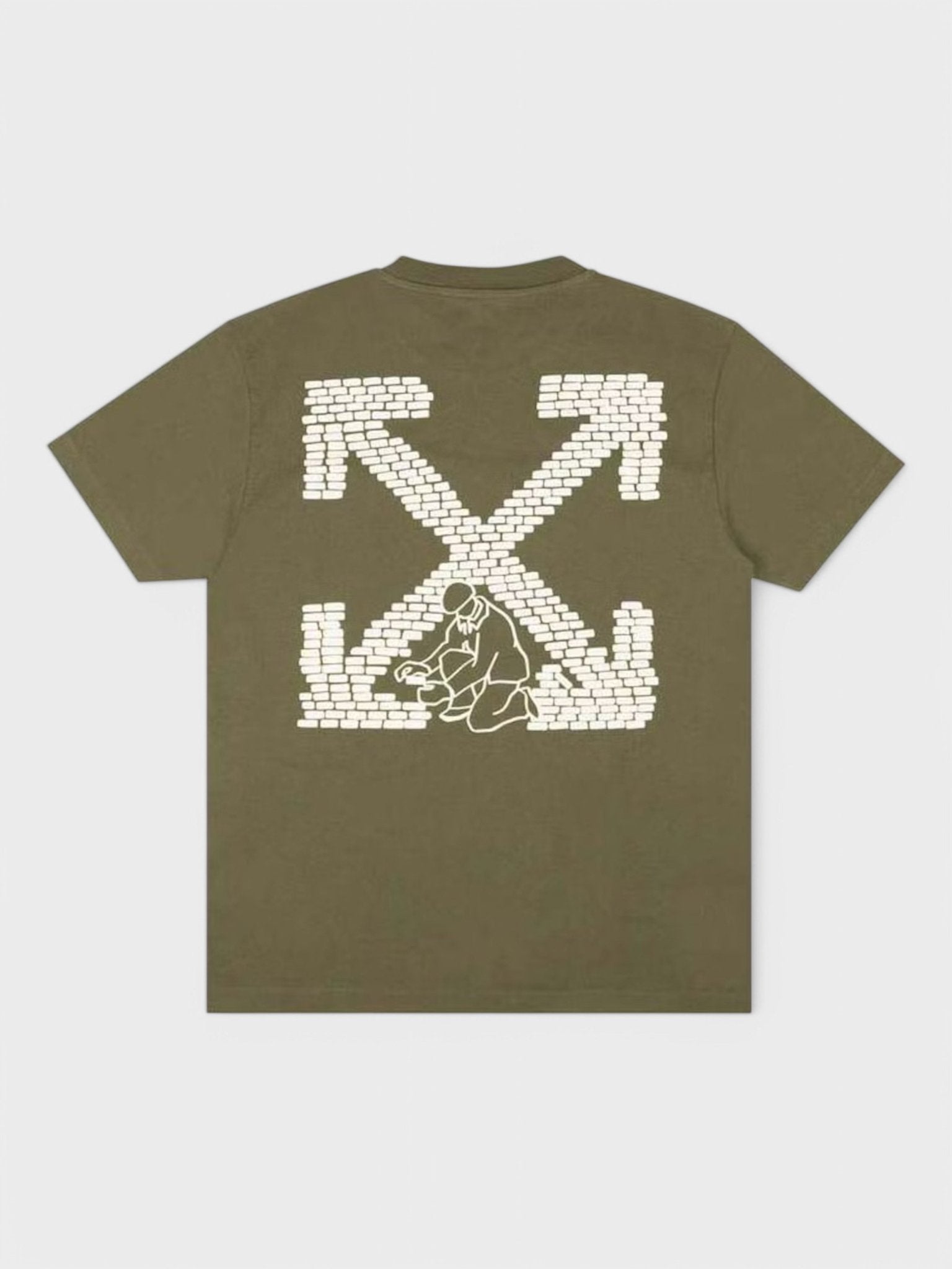 Off - White Bricks Arrow Slim S/S Tee Army Green - Supplied FashionOFF WHITE