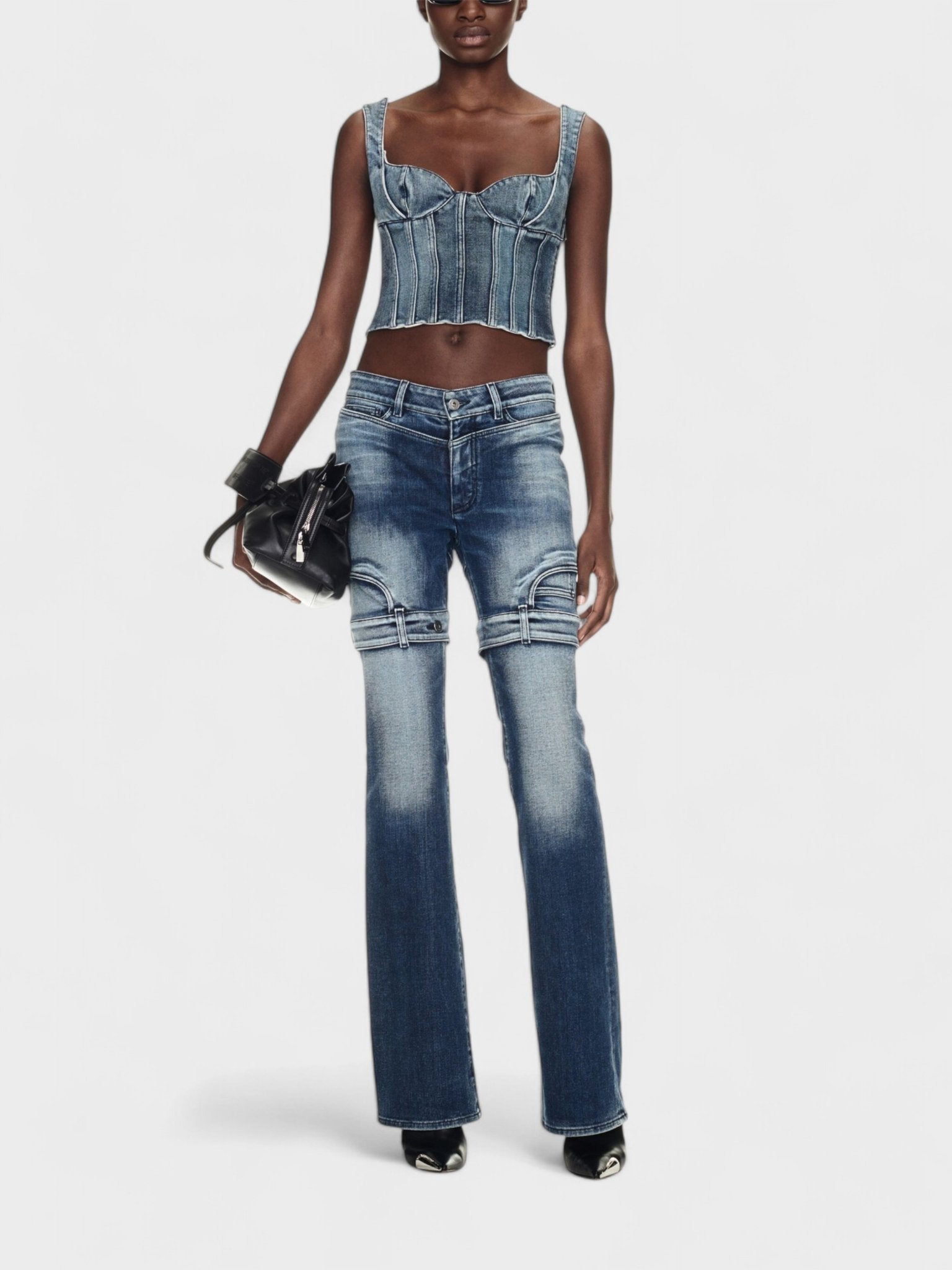 Off - White Bustier Top Denim Blue - Supplied FashionOff White