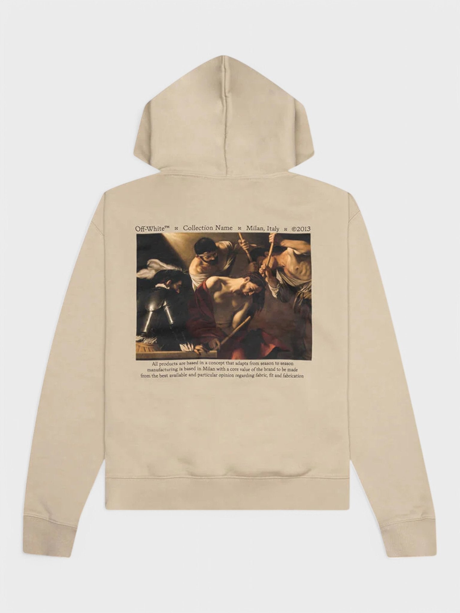 Off - White Caravag Crowning Over Hoodie Cream - Supplied FashionOFF WHITE