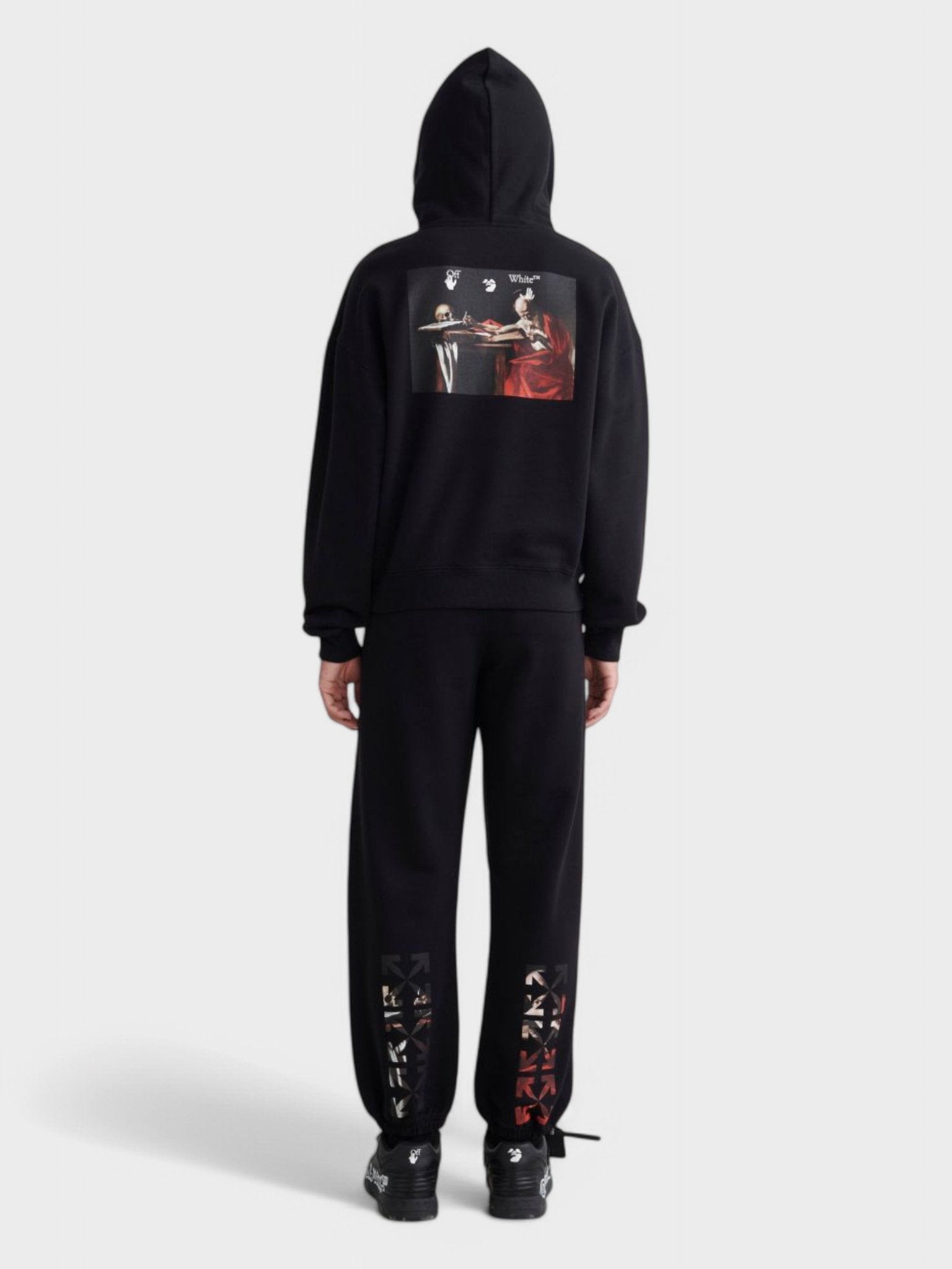 Off - White Caravag Paint Over Hoodie 'Black' - Supplied FashionOff White