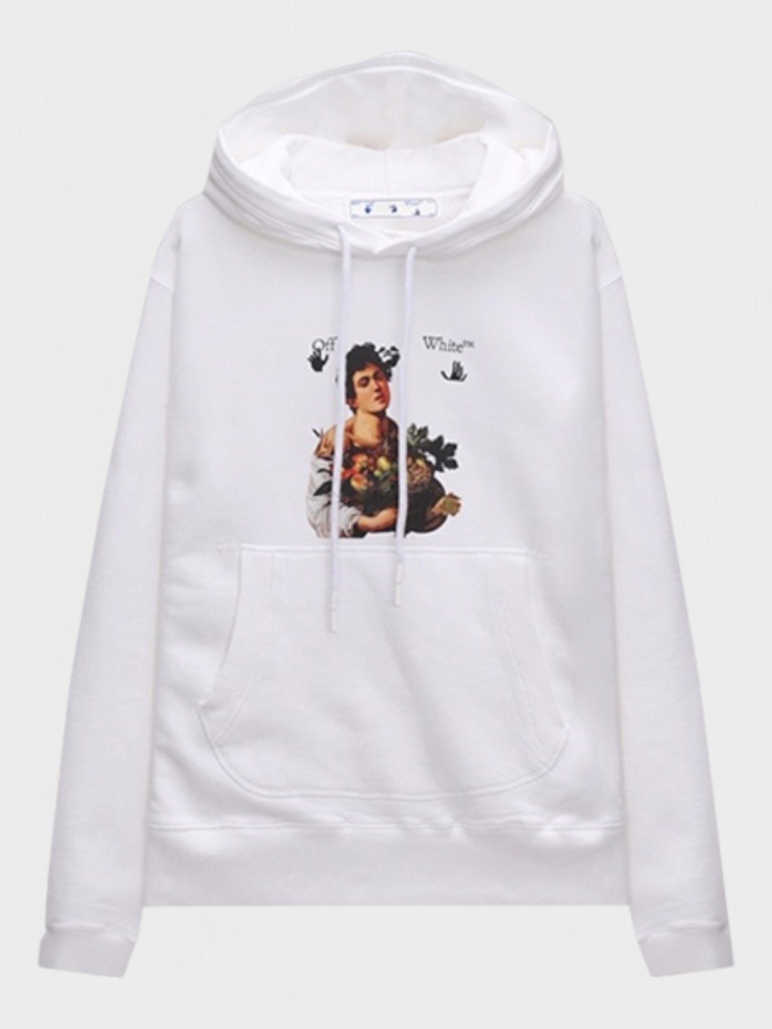 Off - White Caravaggio Boy Hoodie White Black - Supplied FashionOFF WHITE