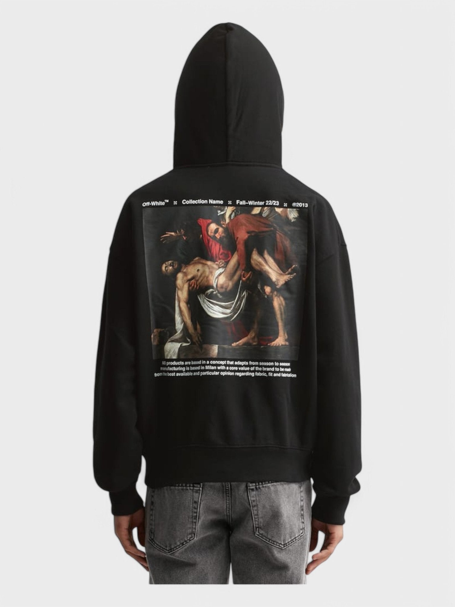 Off - White Caravaggio Deposition Print Oversized Hoodie Black/Multi - Supplied FashionOFF WHITE