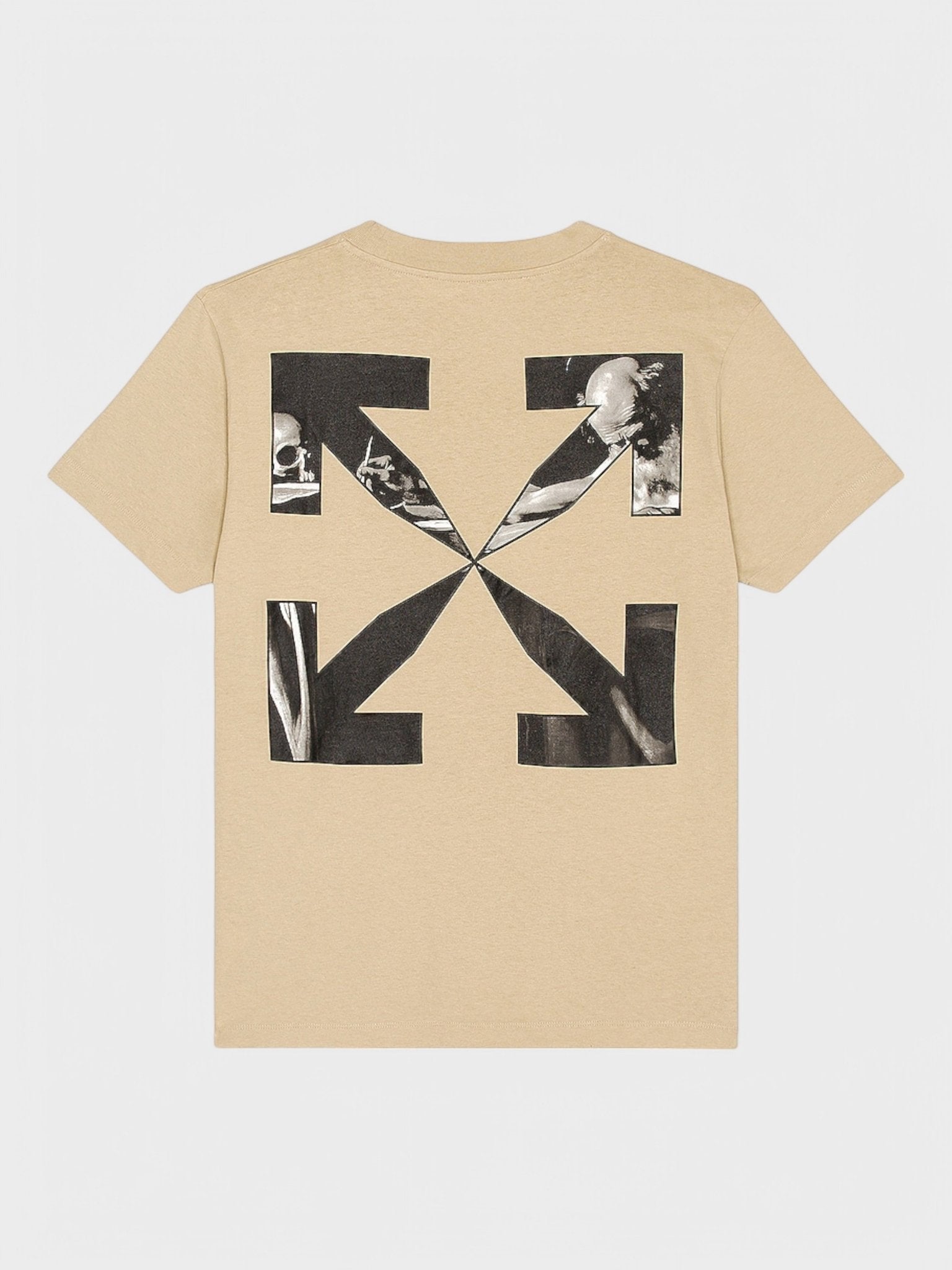 Off - White Caravaggio Saint Jerome Writing Arrows Slim T-Shirt Beige/Black/White - Supplied FashionOFF WHITE