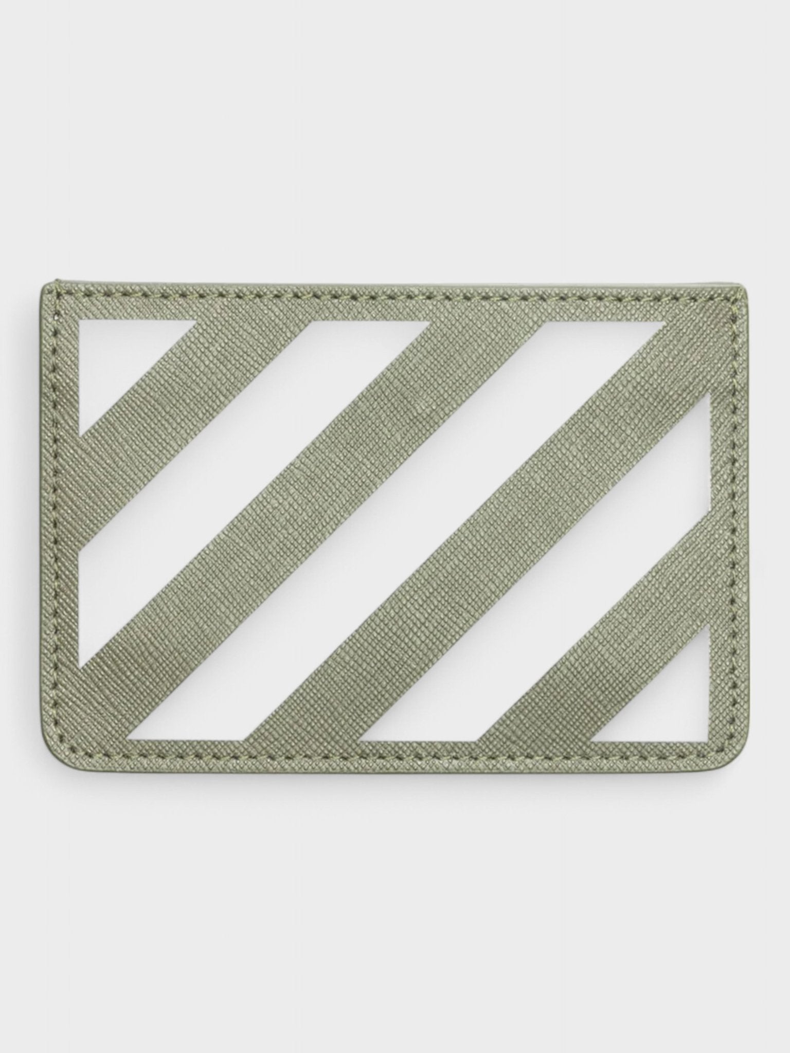 Off - White Card Case Binder Diag Saff Military Green White - Supplied FashionOFF WHITE