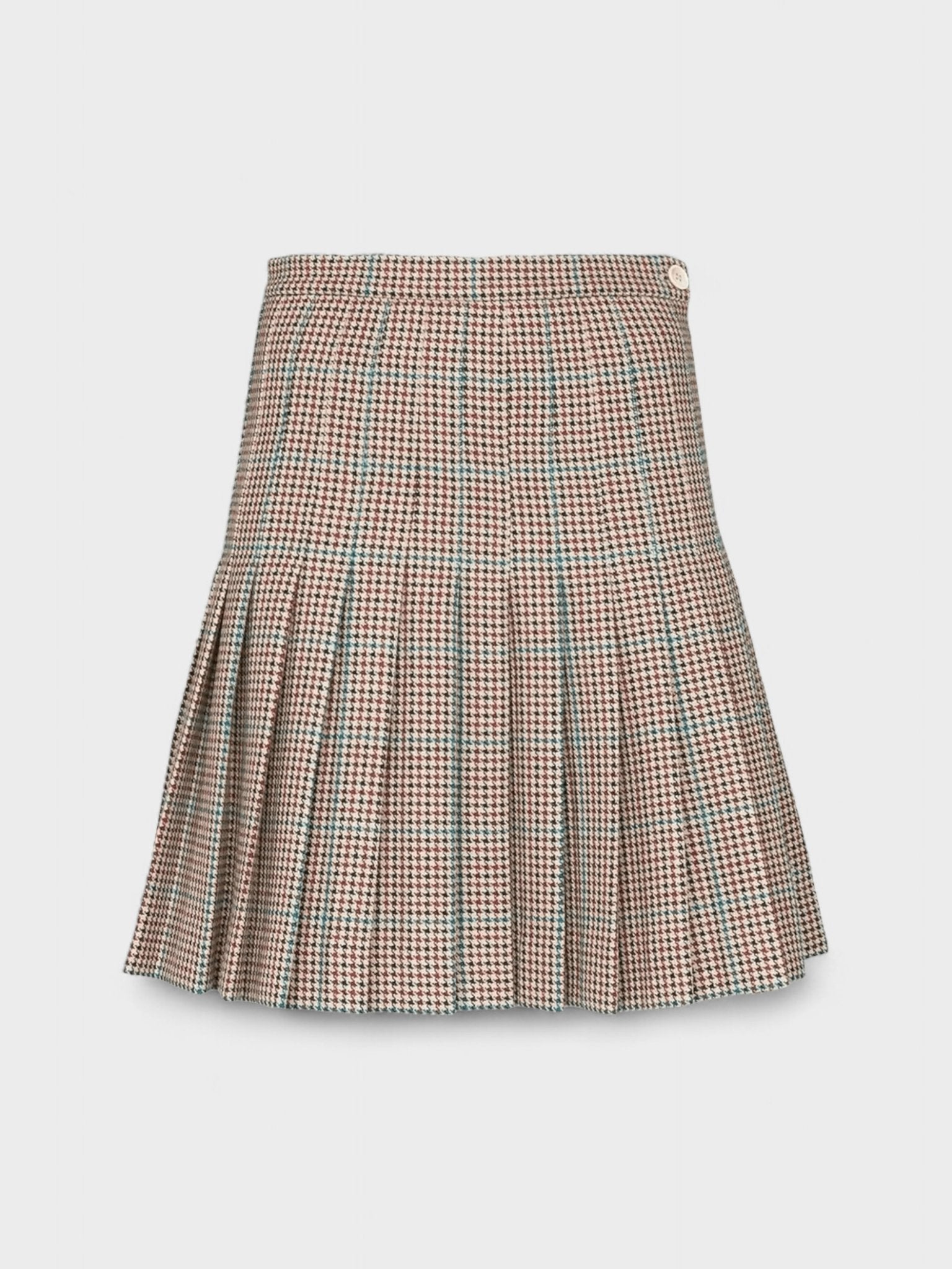 Off - White Check Pleated Mini Skirt All Over Beige - Supplied FashionOff White