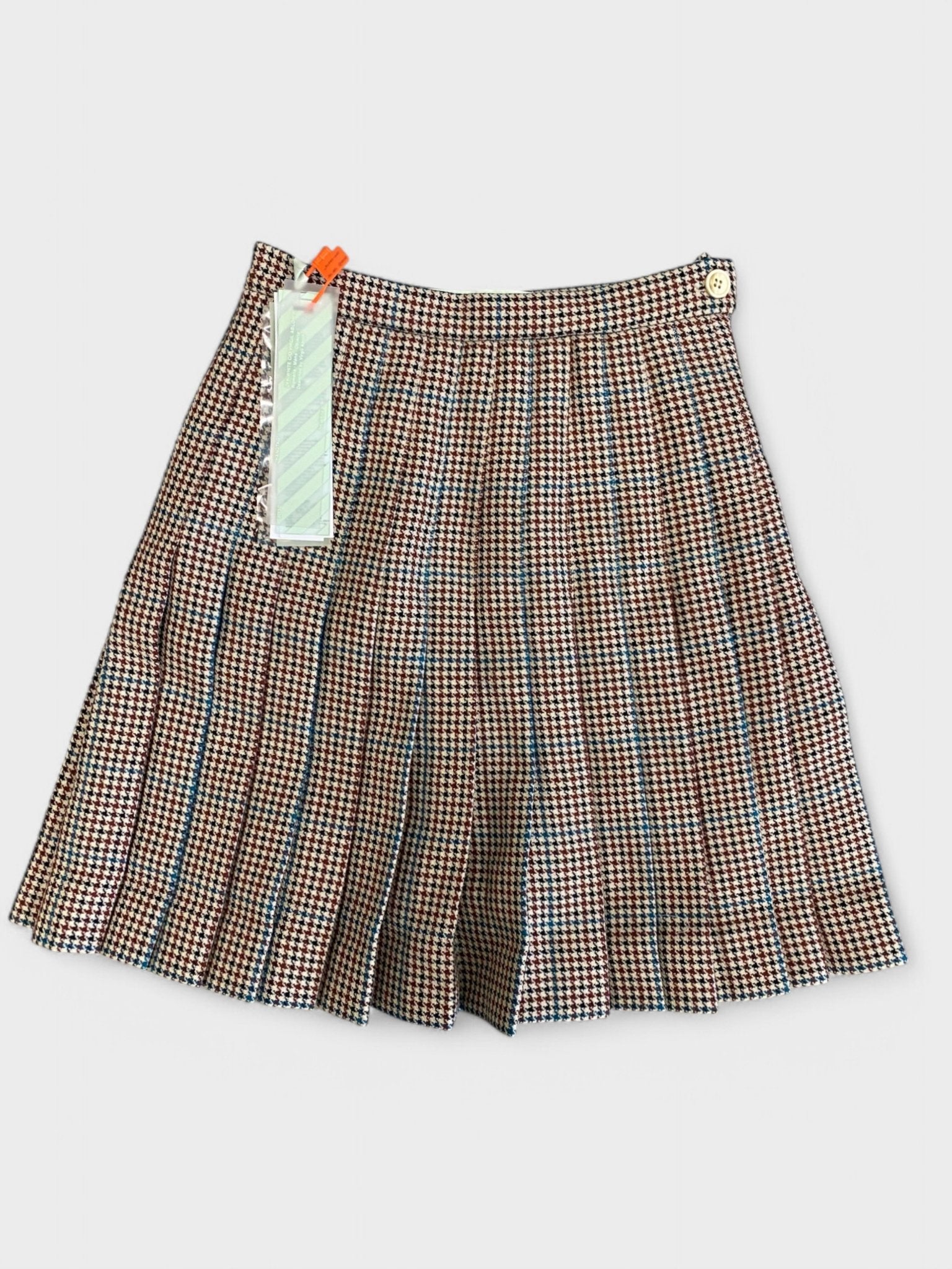 Off - White Check Pleated Mini Skirt All Over Beige - Supplied FashionOff White