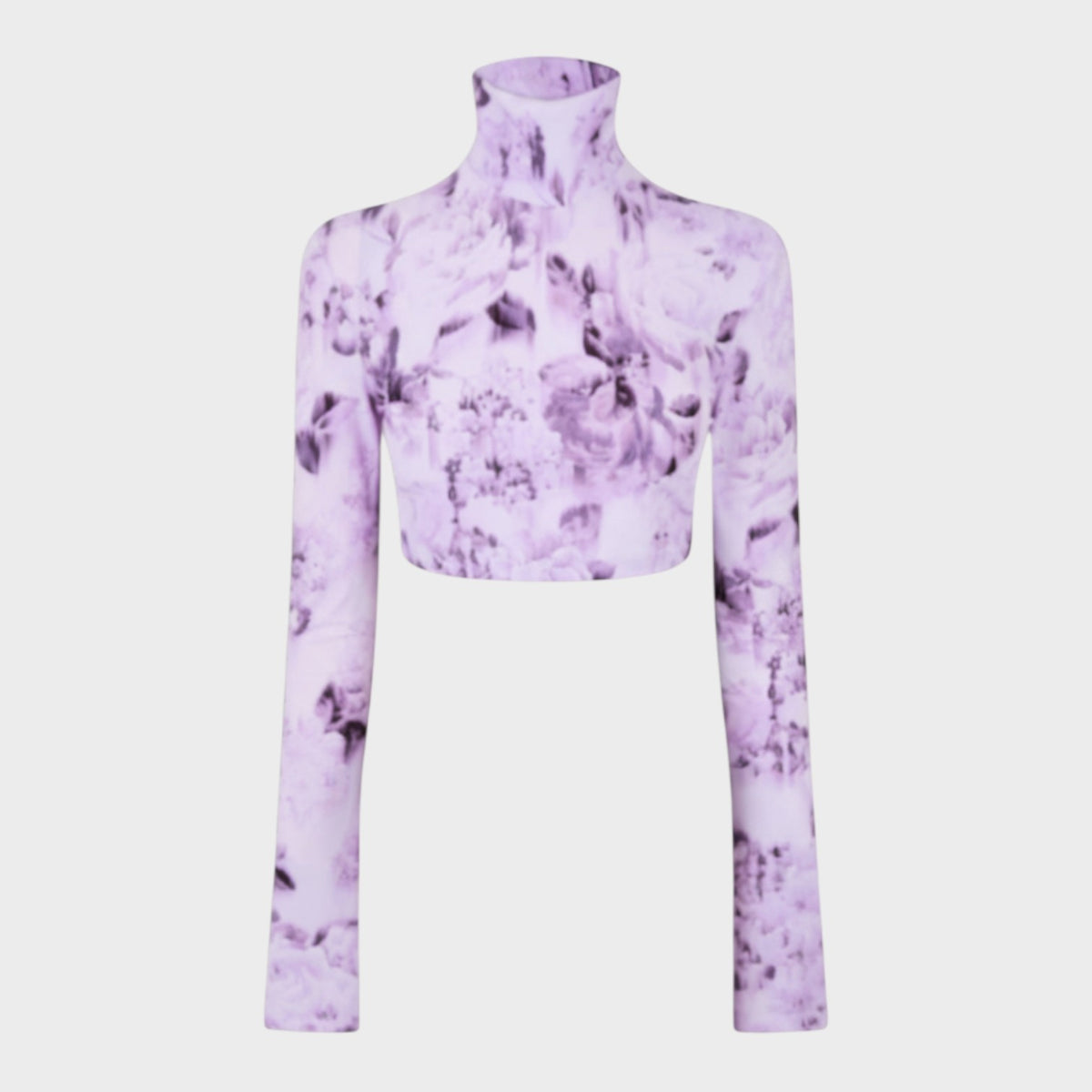 Floral Cropped Long Sleeve Tee Purple