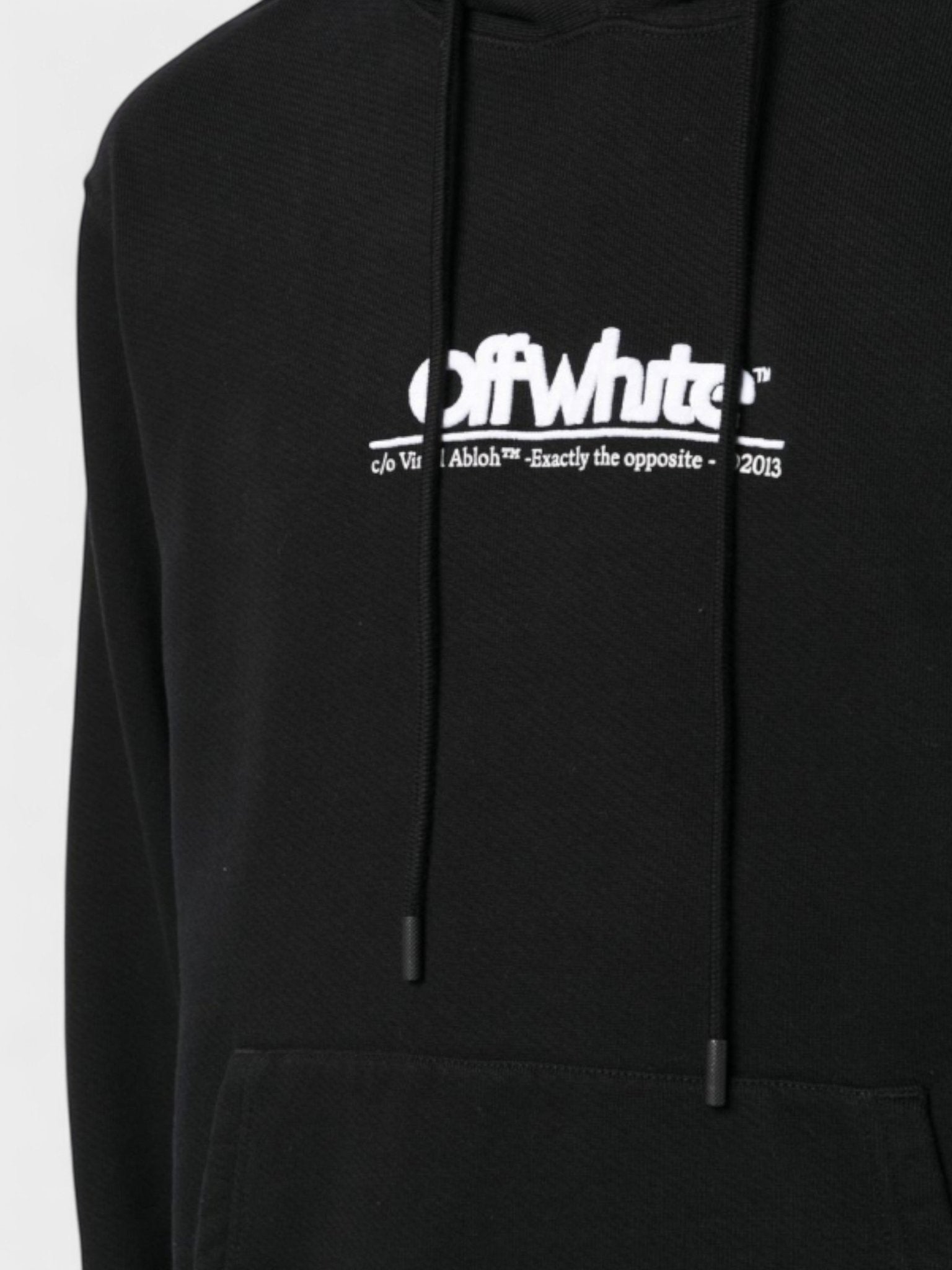 Off - White Chunky Logo Slim Hoodie Black White - Supplied FashionOff - White