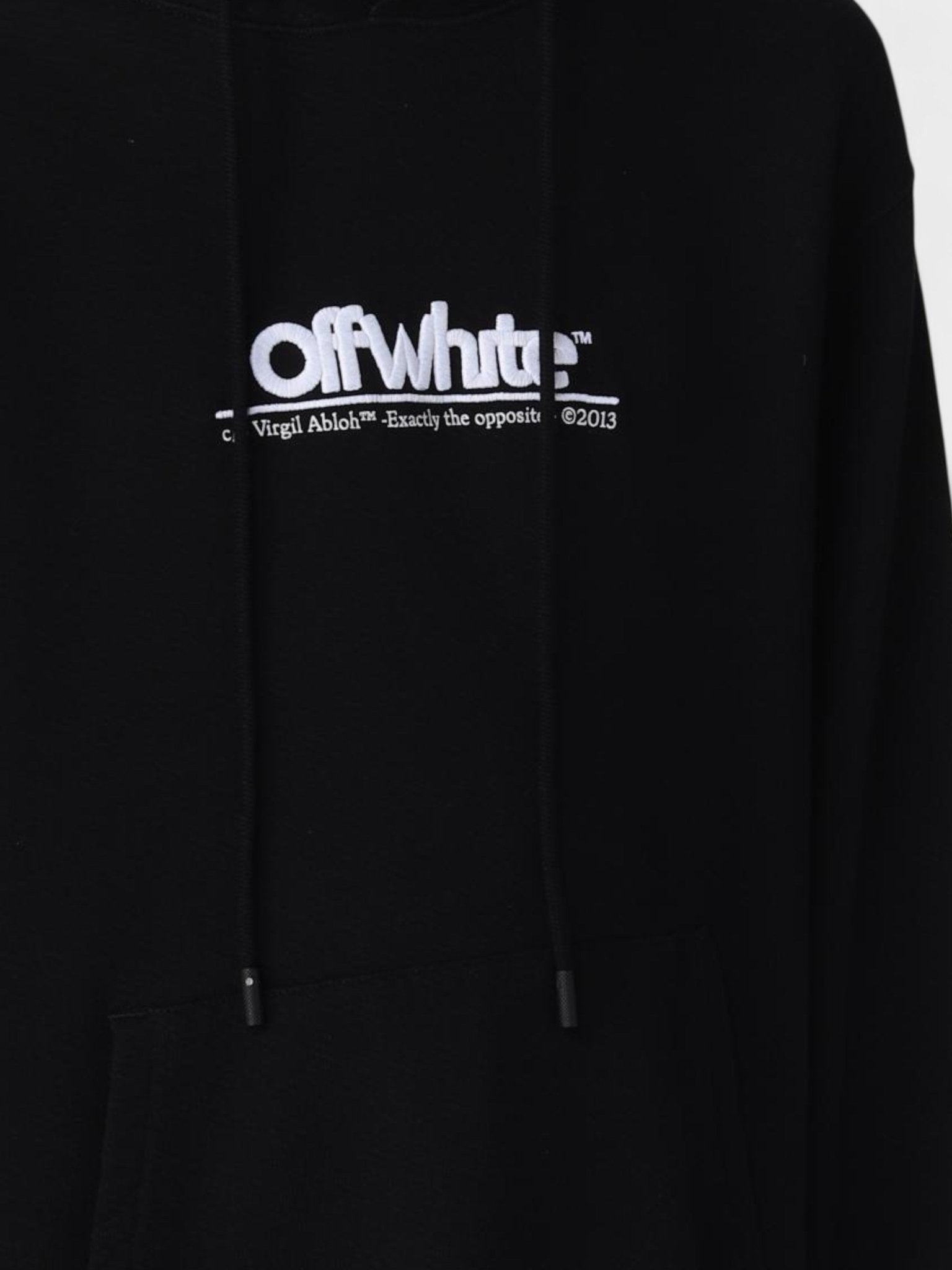 Off - White Chunky Logo Slim Hoodie Black White - Supplied FashionOff - White