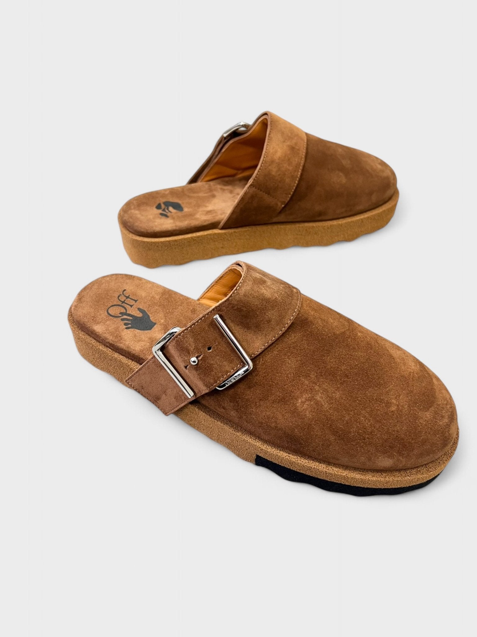 Off - White Comfort Leather Slipper Brown - Supplied FashionOff White