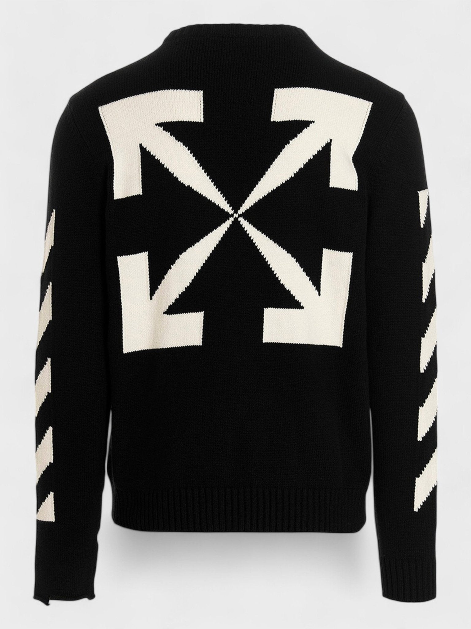 Off - White Diag Arrow Knit Crewneck Black - Supplied FashionHeron Preston