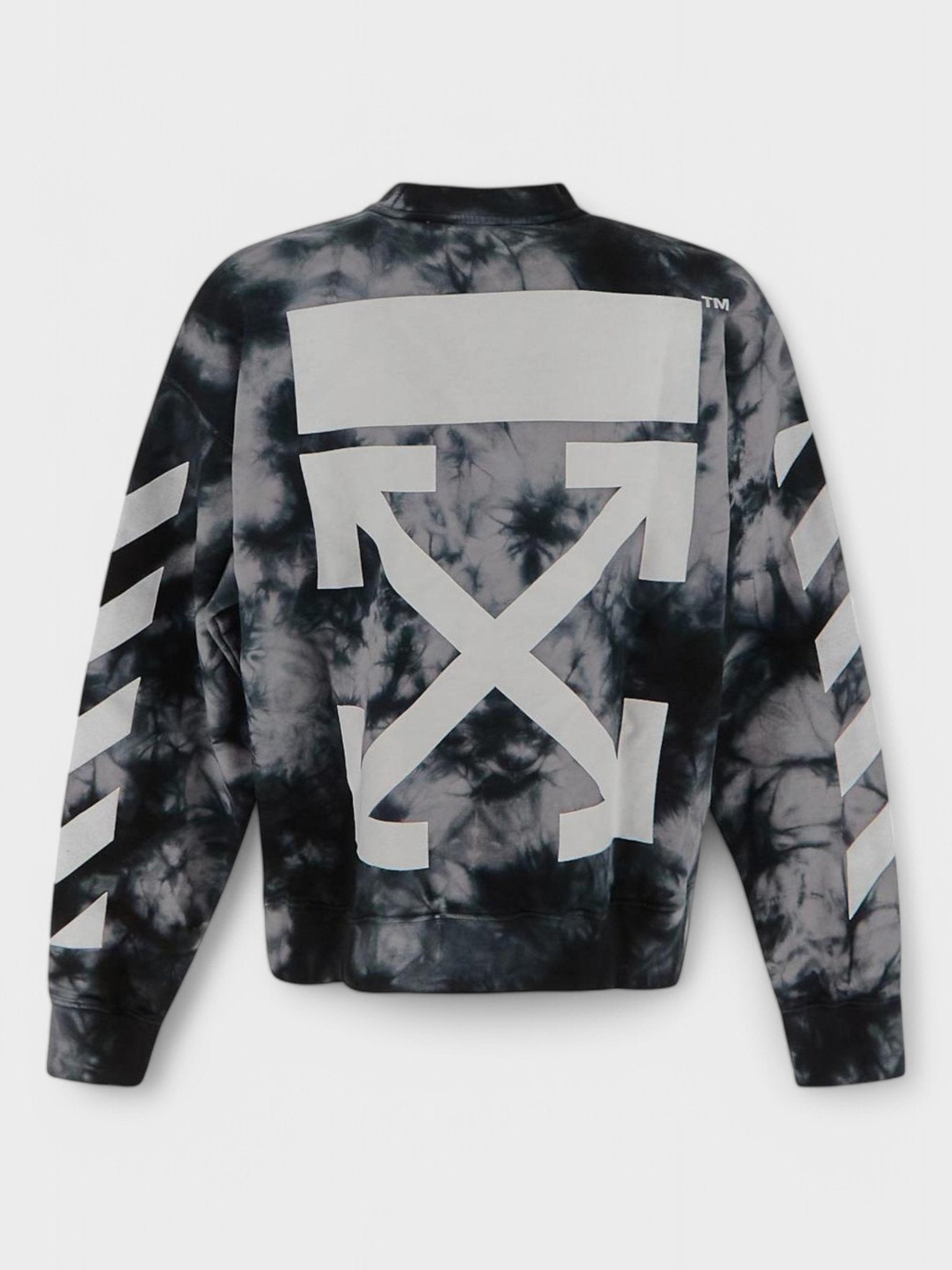 Off - White Diag Arrow Tie Dye Skate Crewneck Grey - Supplied FashionOFF WHITE