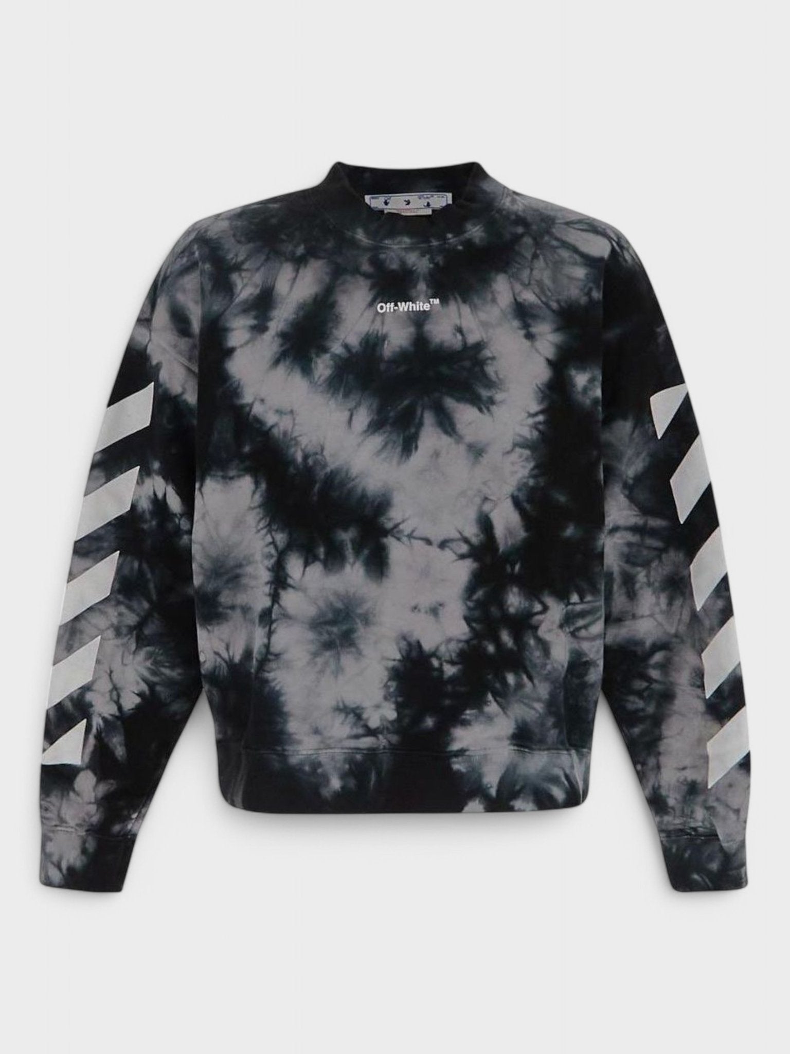 Off - White Diag Arrow Tie Dye Skate Crewneck Grey - Supplied FashionOFF WHITE