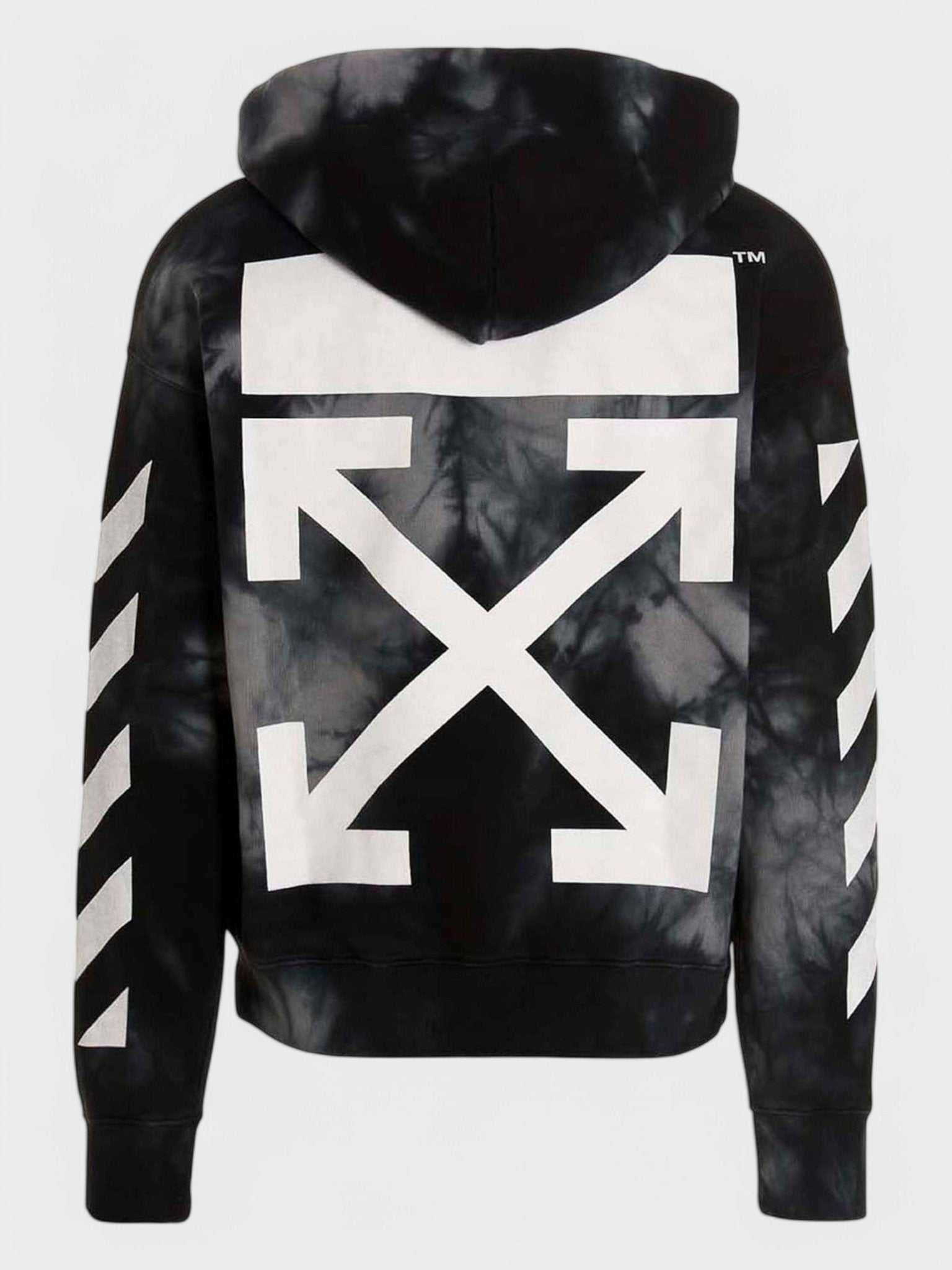 Off - White Diag Arrow Tie Dye Skate Hoodie Warm Grey - Supplied FashionOFF WHITE