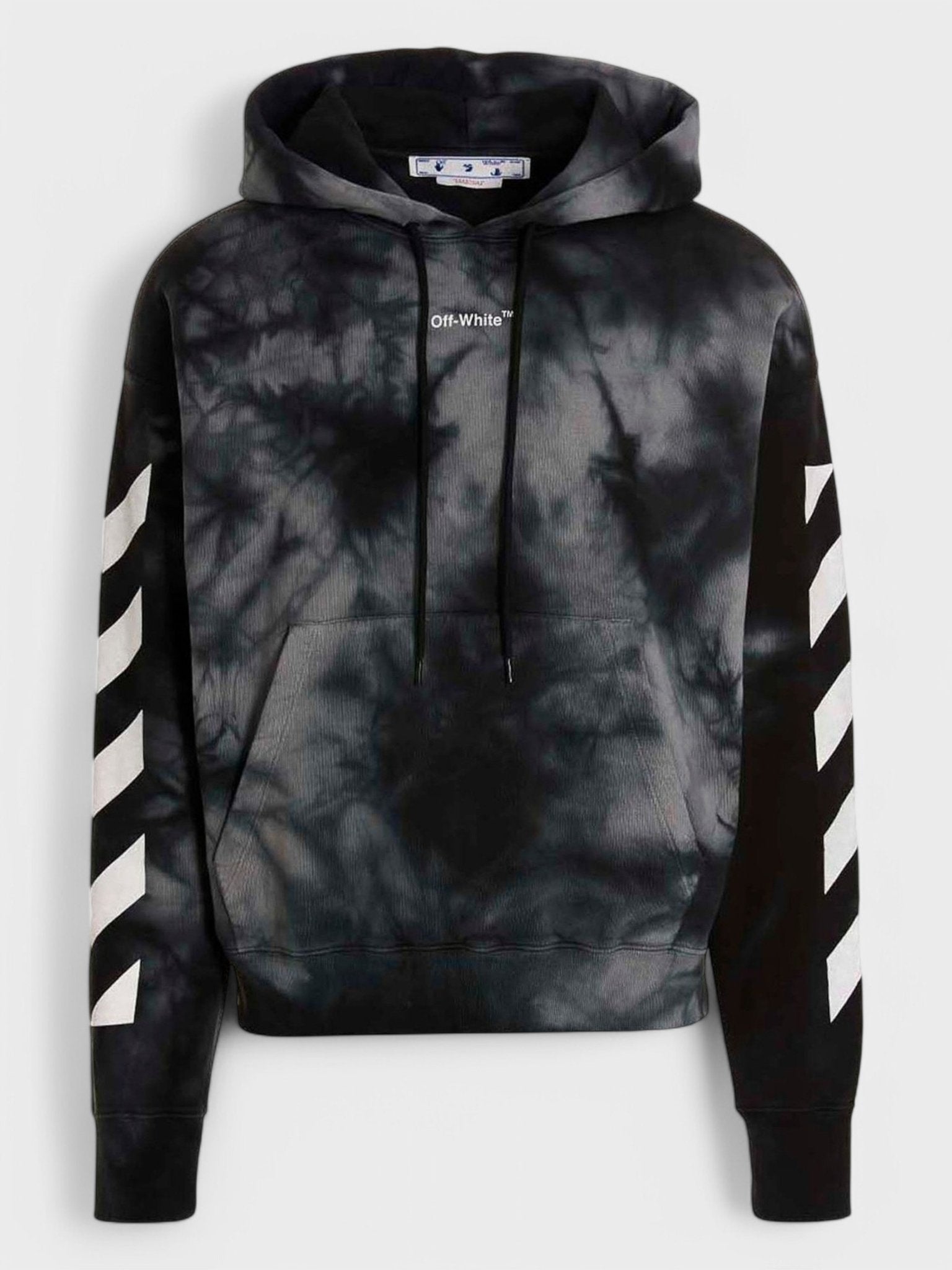 Off - White Diag Arrow Tie Dye Skate Hoodie Warm Grey - Supplied FashionOFF WHITE