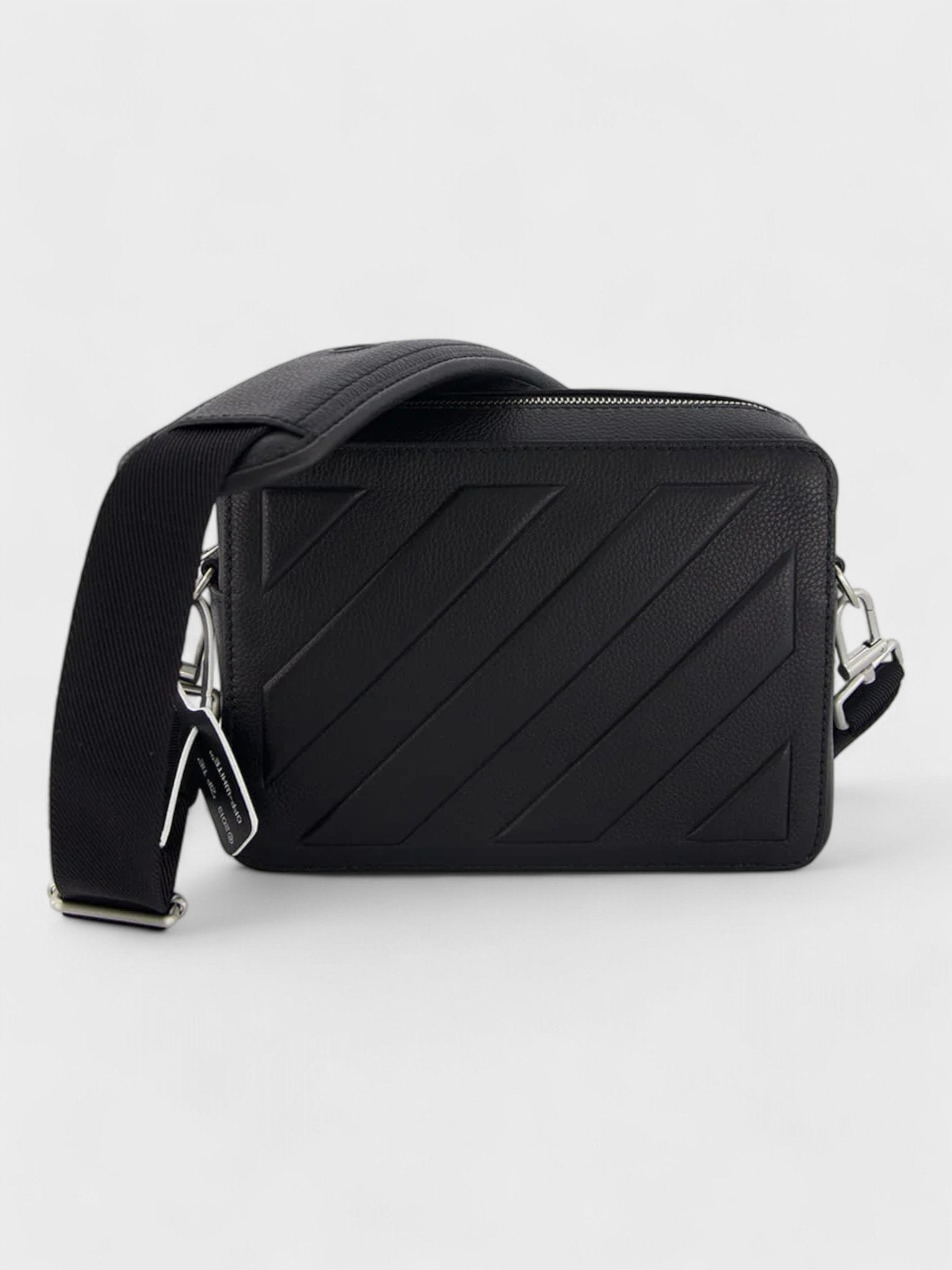 Off - White Diag Leather Camera Bag Black - Supplied FashionOff White