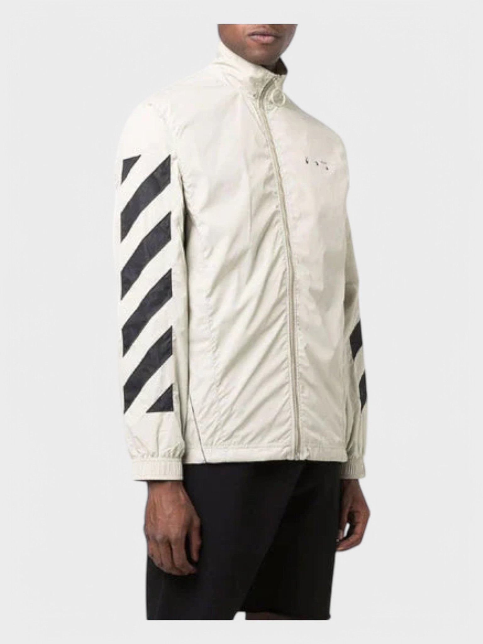 Off - White Diag Nylon Tracktop Abbey Stone - Supplied FashionOff - White