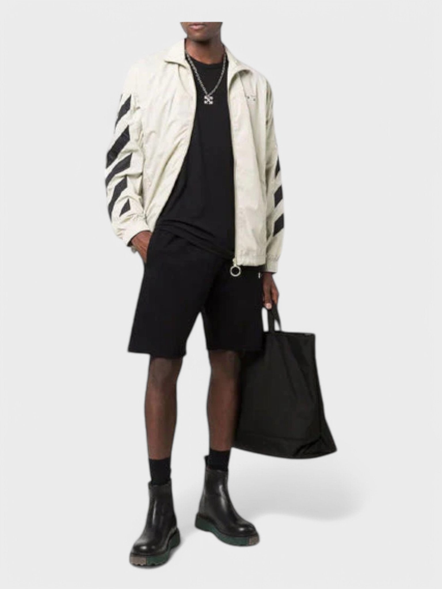 Off - White Diag Nylon Tracktop Abbey Stone - Supplied FashionOff - White