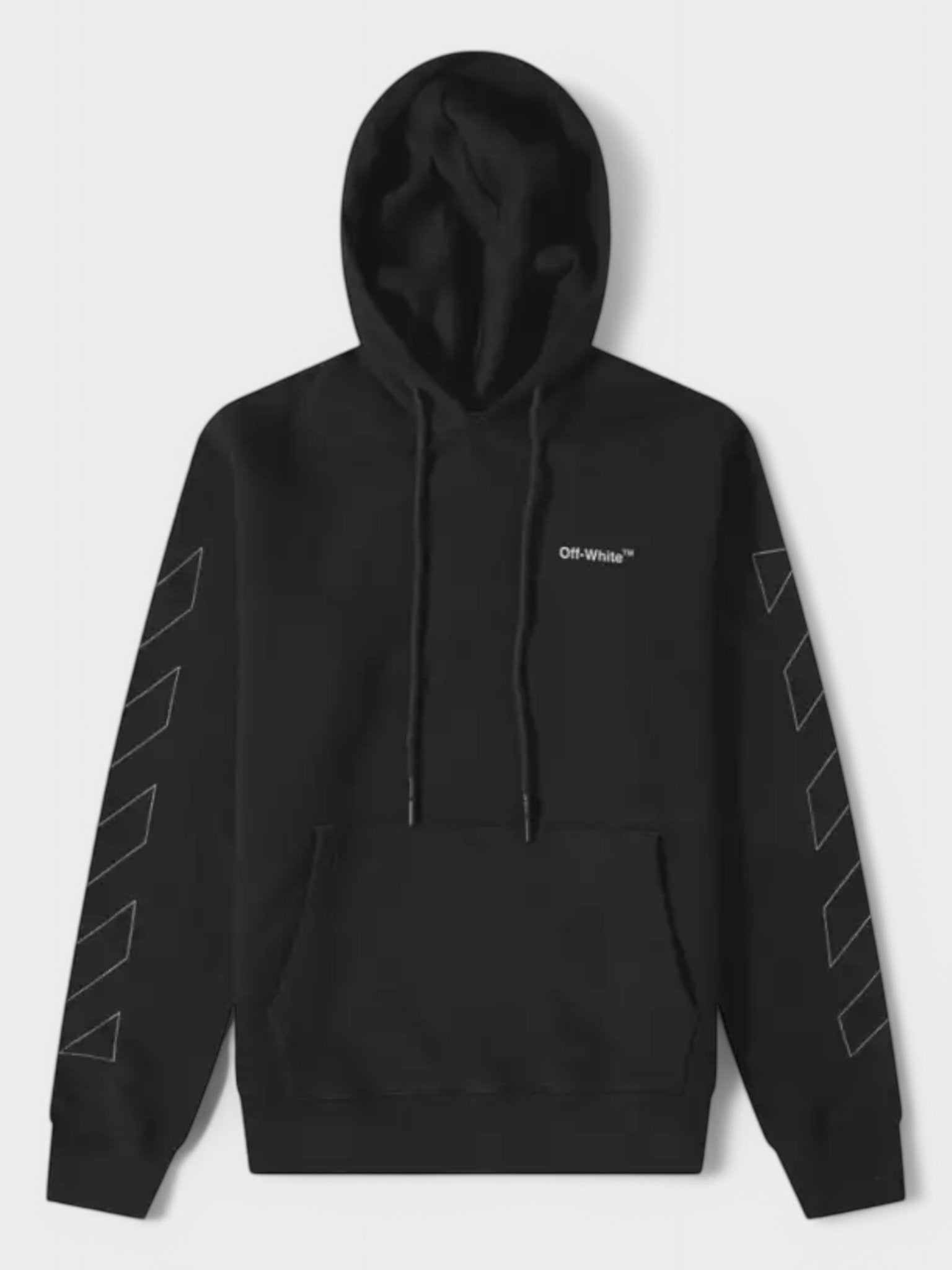 Off - White Diag Outline Slim Hoodie Black - Supplied FashionOFF WHITE