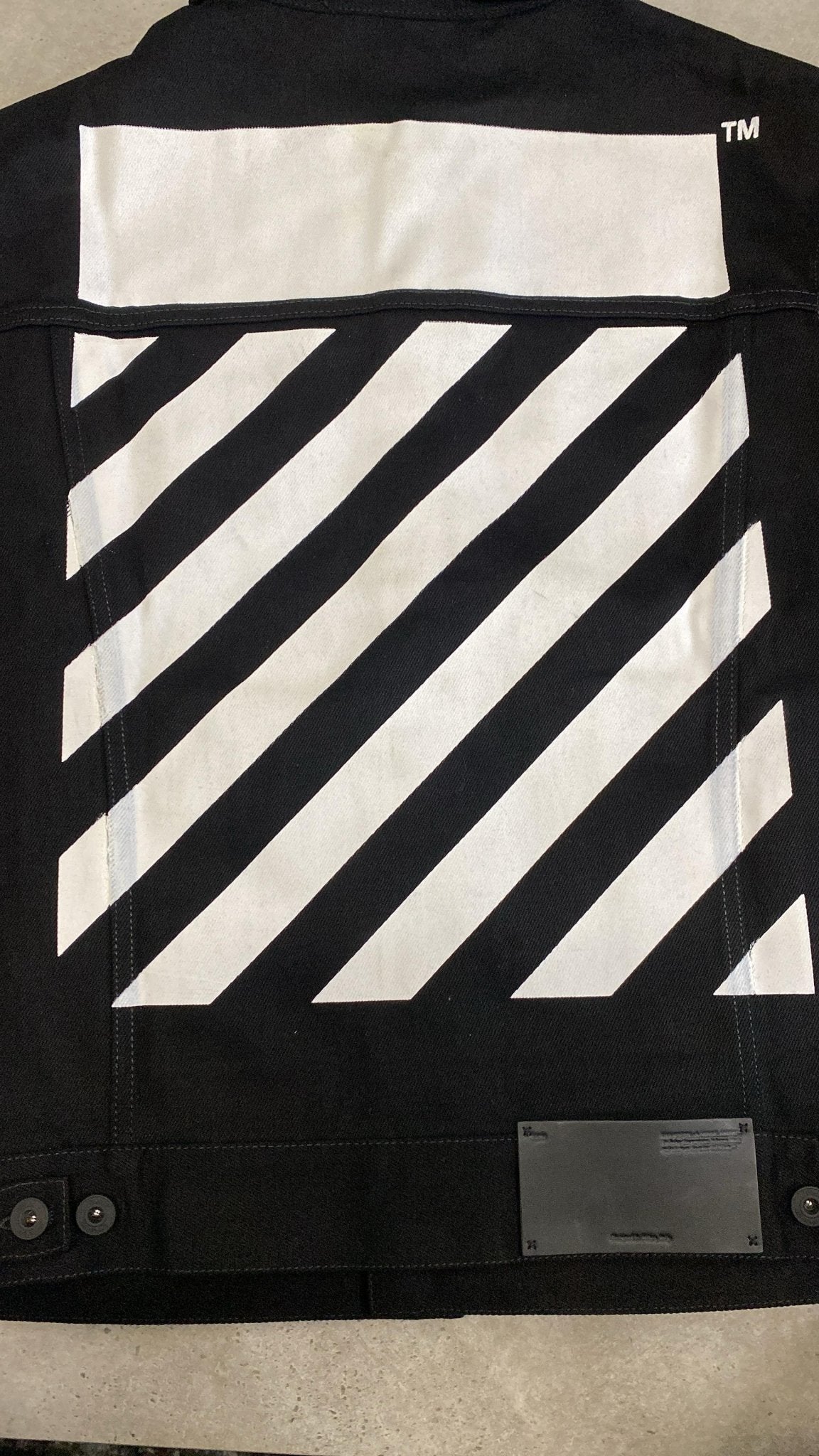 Off - White Diag - Stripe Denim Jacket Black/White M - Supplied FashionOff - White